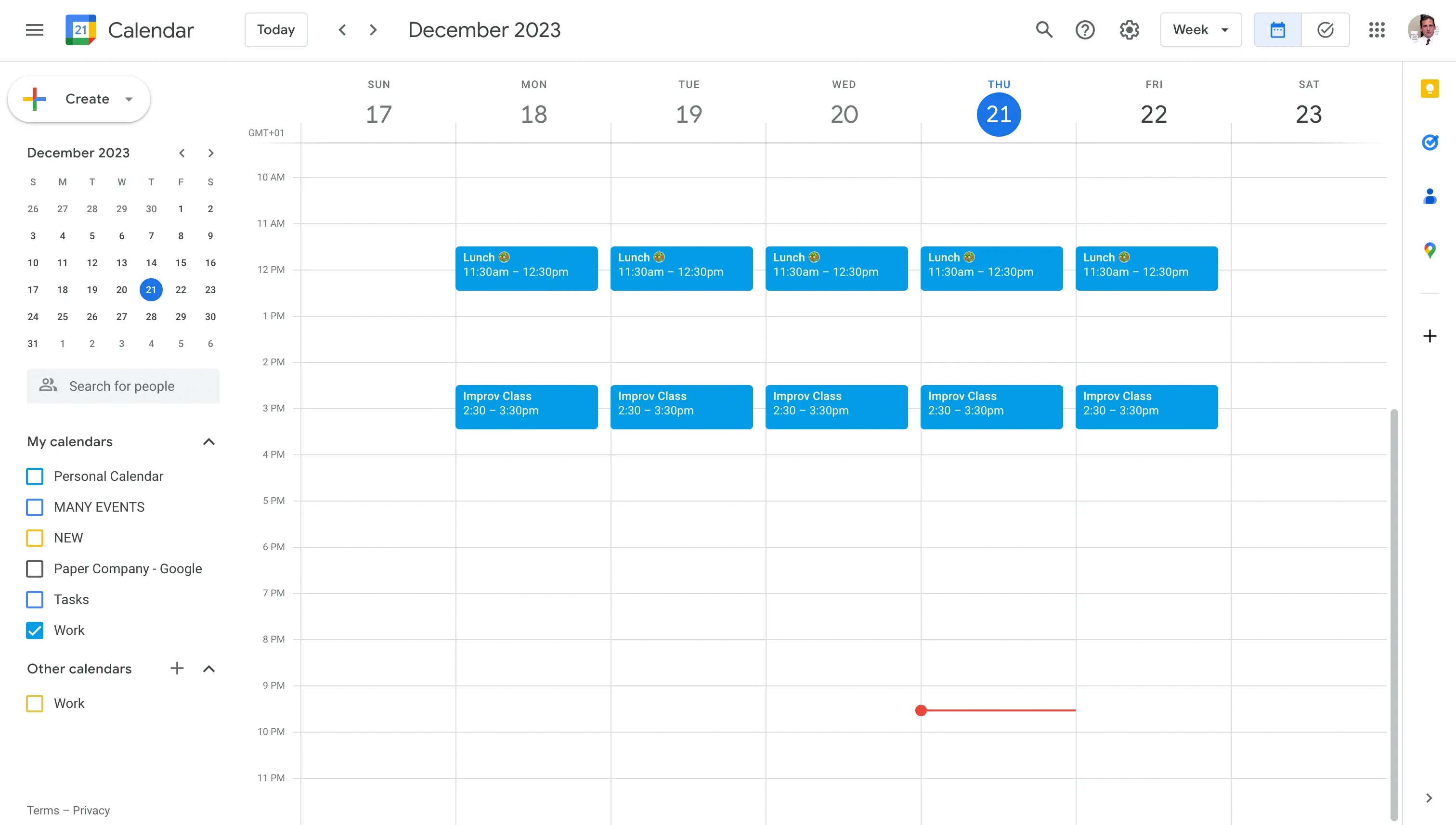 Google Calendar Screenshot