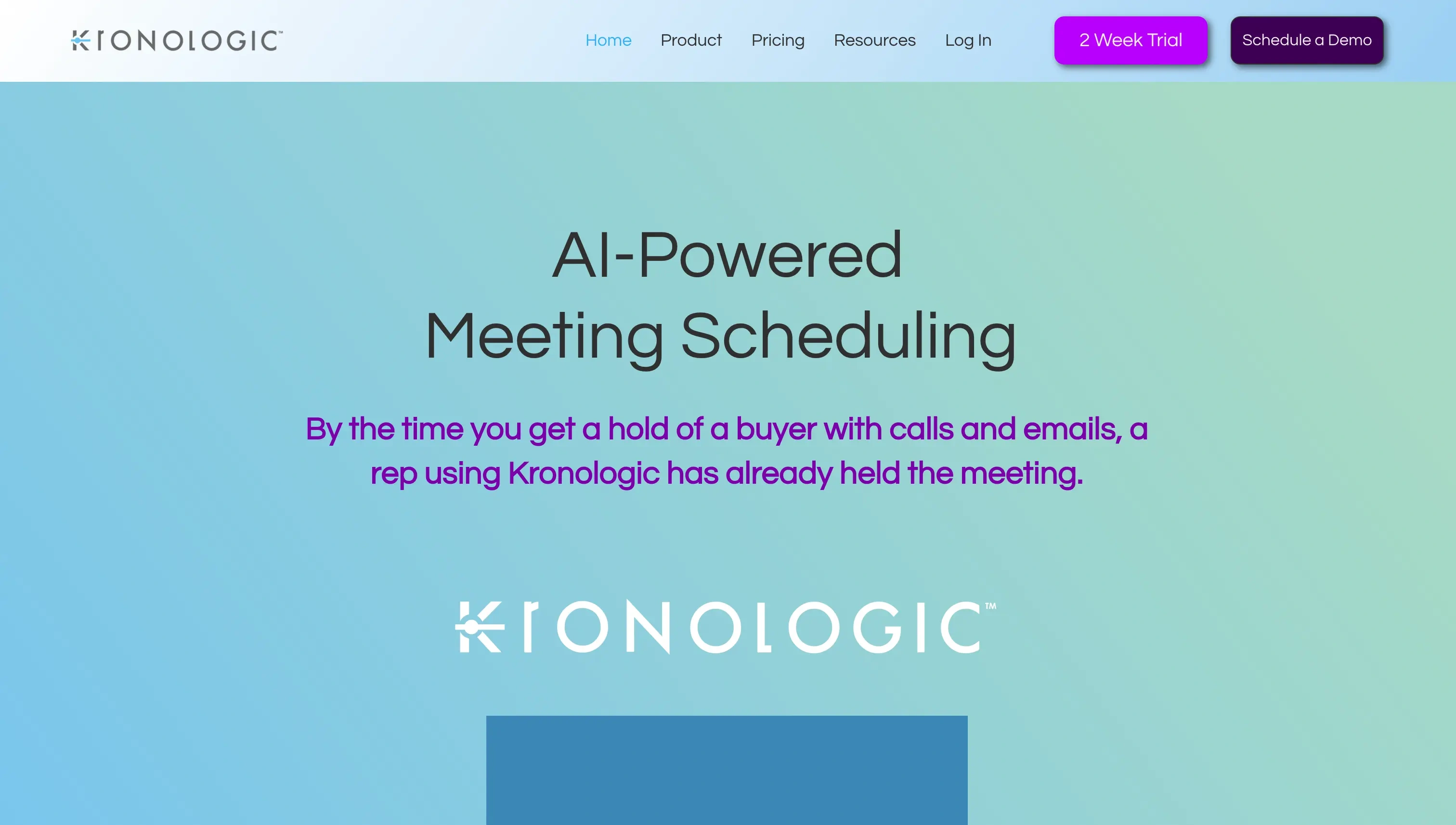 Kronologic landing page