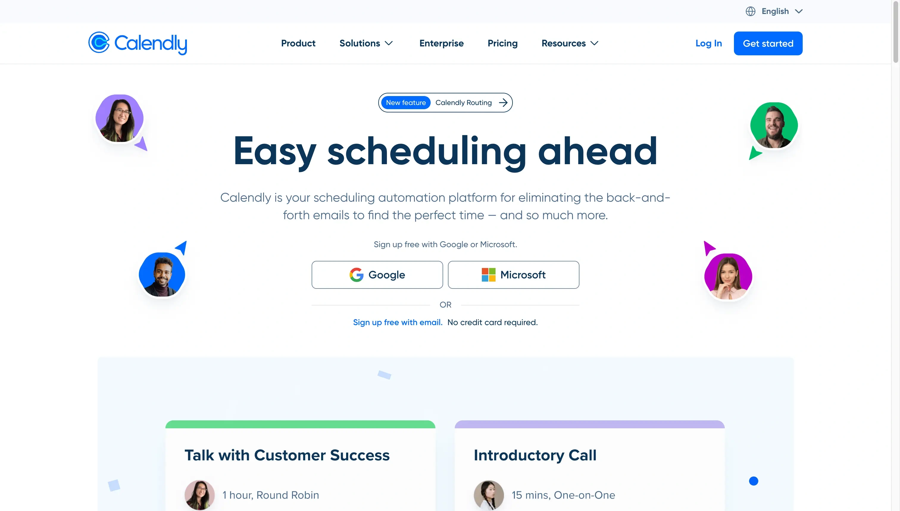 The Landing Page of Calendly