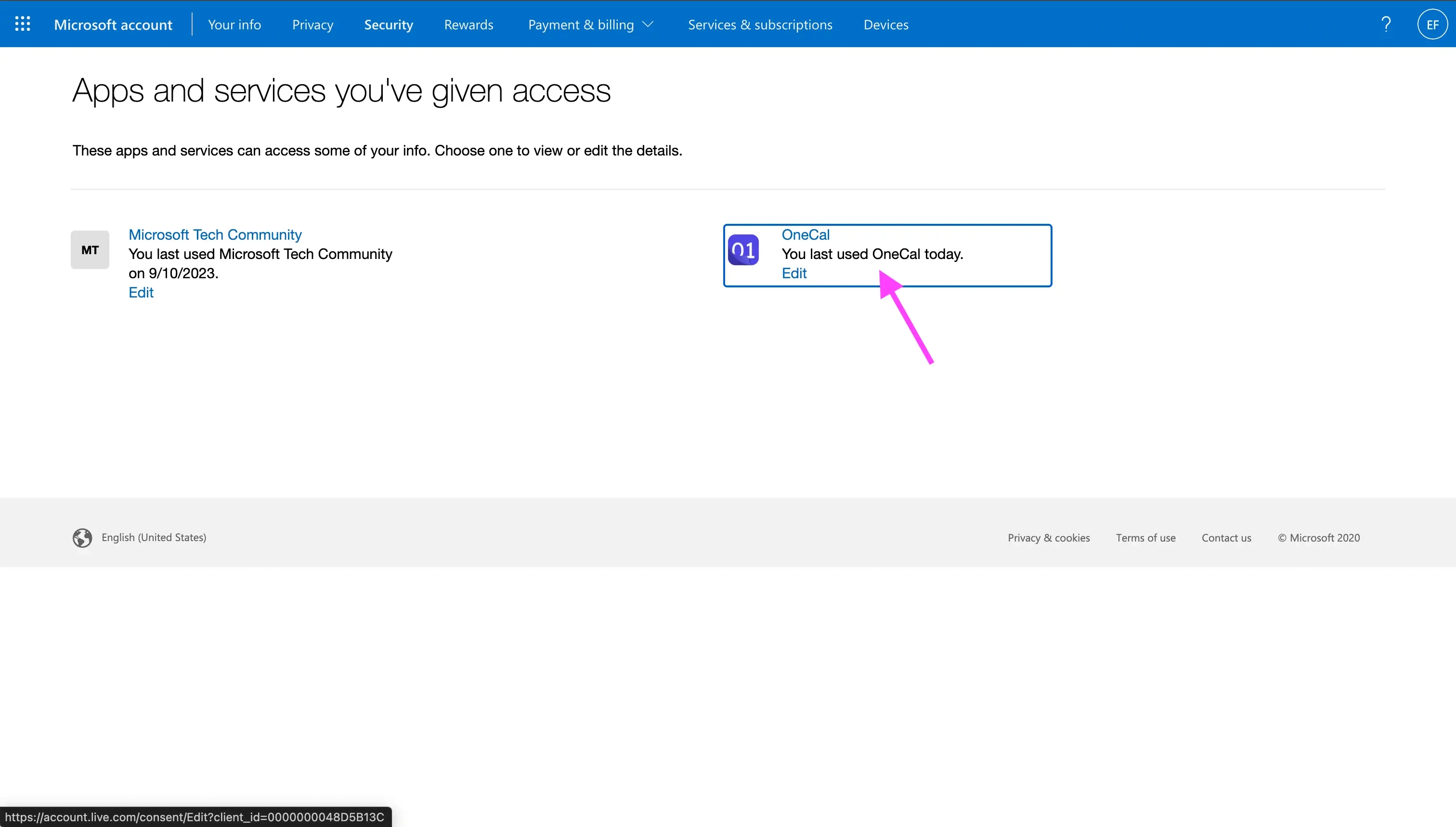 Microsoft - Click the third-party app you want to revoke access from your Microsoft account