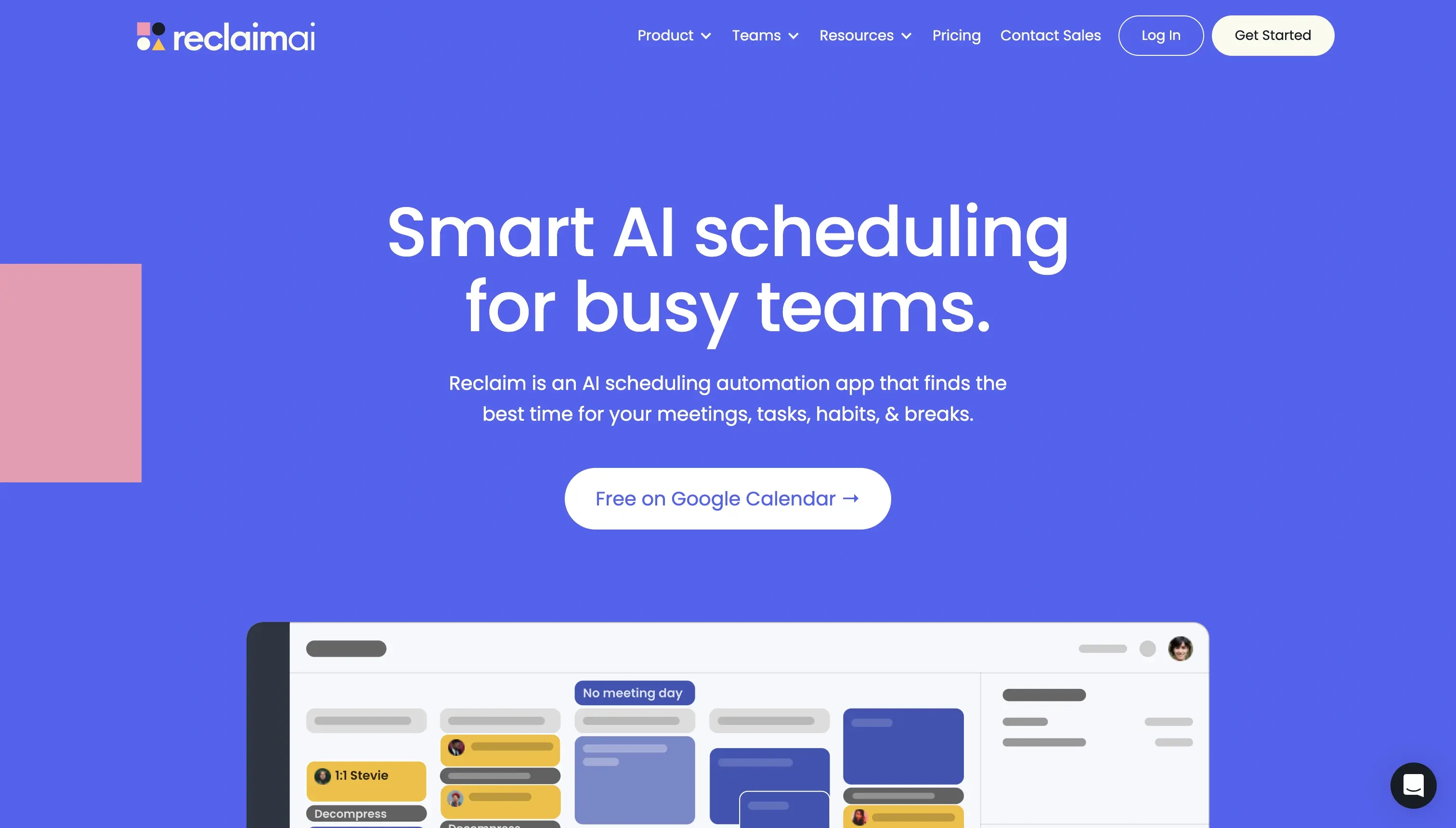 Reclaim AI scheduling assistant