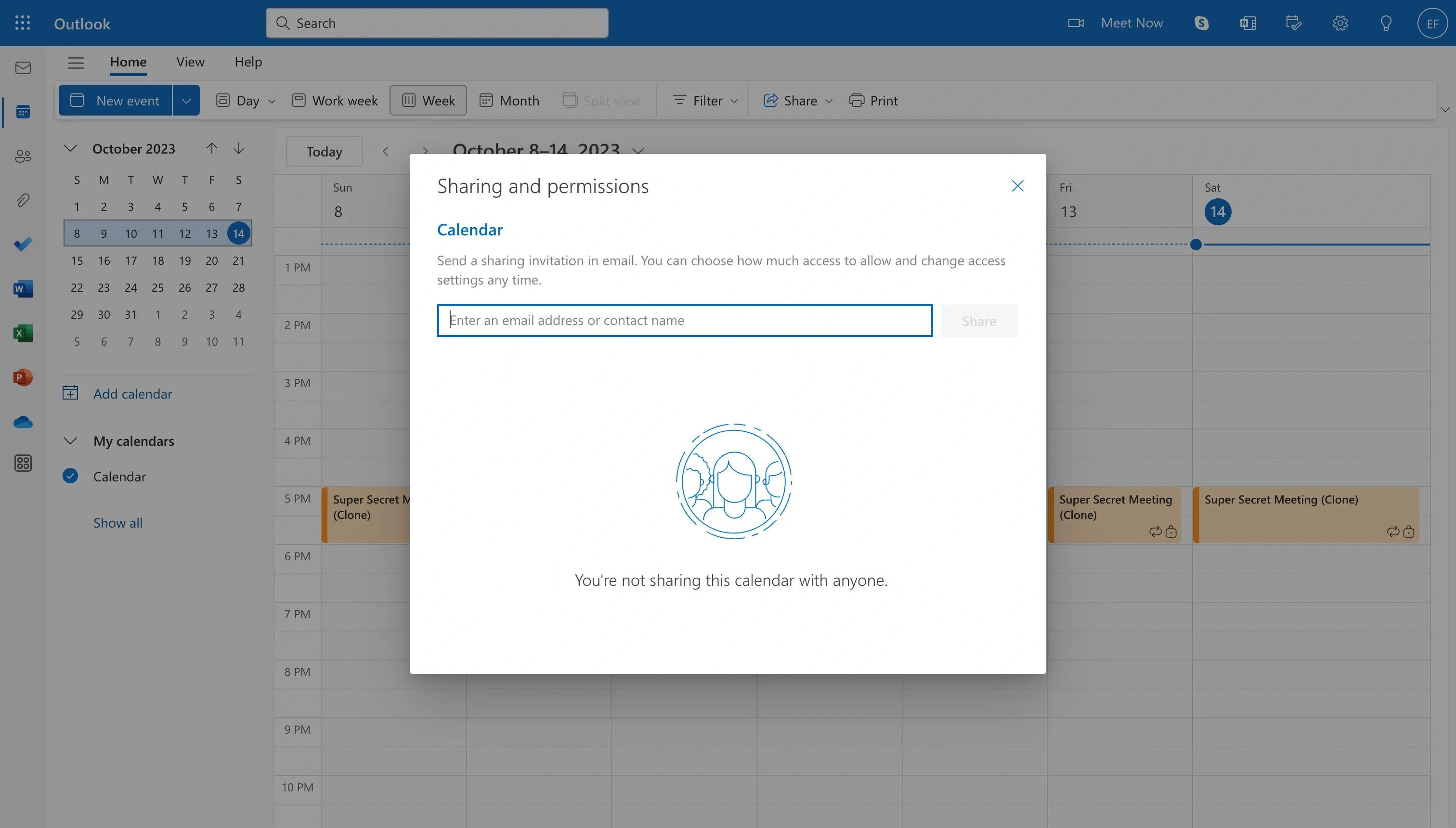 Outlook - Share Calendar