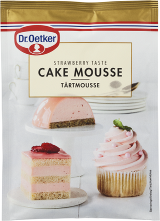 Picture - Dr. Oetker Cake Mousse Strawberry Taste eller chokoladesmag