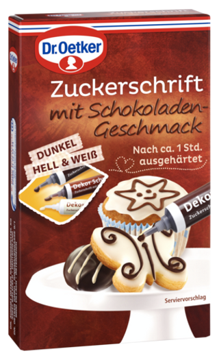 Picture - Dr. Oetker Zuckerschrift mit Schokoladen-Geschmack (weiß)