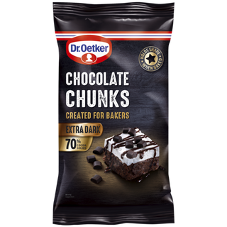 Picture - Dr. Oetker Extra Dark 70% Chocolate Chunks (or 100g Extra Dark Chocolate Chips)
