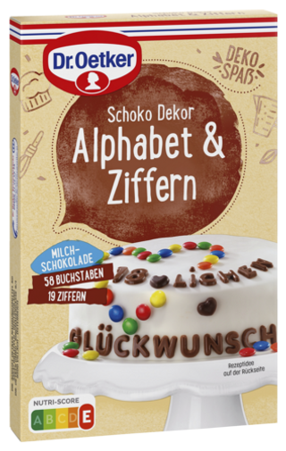 Picture - Dr. Oetker Schokodekor Alphabet & Ziffern