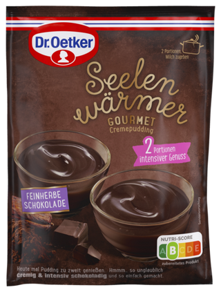 Picture - Dr. Oetker Seelenwärmer Gourmet-Cremepudding Feinherbe Schokolade