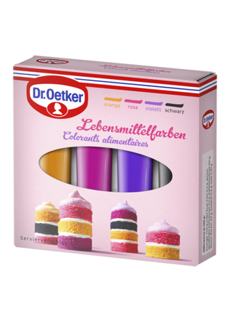 Picture - Dr. Oetker Lebensmittelfarben (Violett, Schwarz, Rosa, Orange)