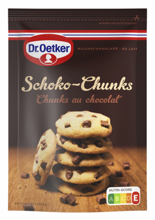 Picture - de Chunks au chocolat au lait Dr. Oetker hachées