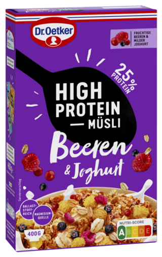 Picture - Dr. Oetker Vitalis High Protein Müsli Beeren Joghurt