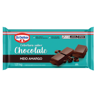Picture - Cobertura em Barra Sabor Chocolate Meio Amargo Dr. Oetker em Raspas (opcional) 100g