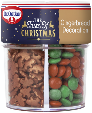 Picture - Dr. Oetker The Taste of Christmas Gingerbread Decoration (de røde chokoladeknapper) eller røde cocktailbær