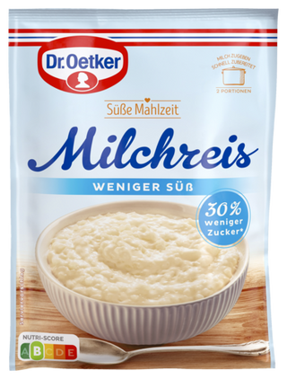 Picture - Dr. Oetker Süße Mahlzeit Milchreis weniger süß