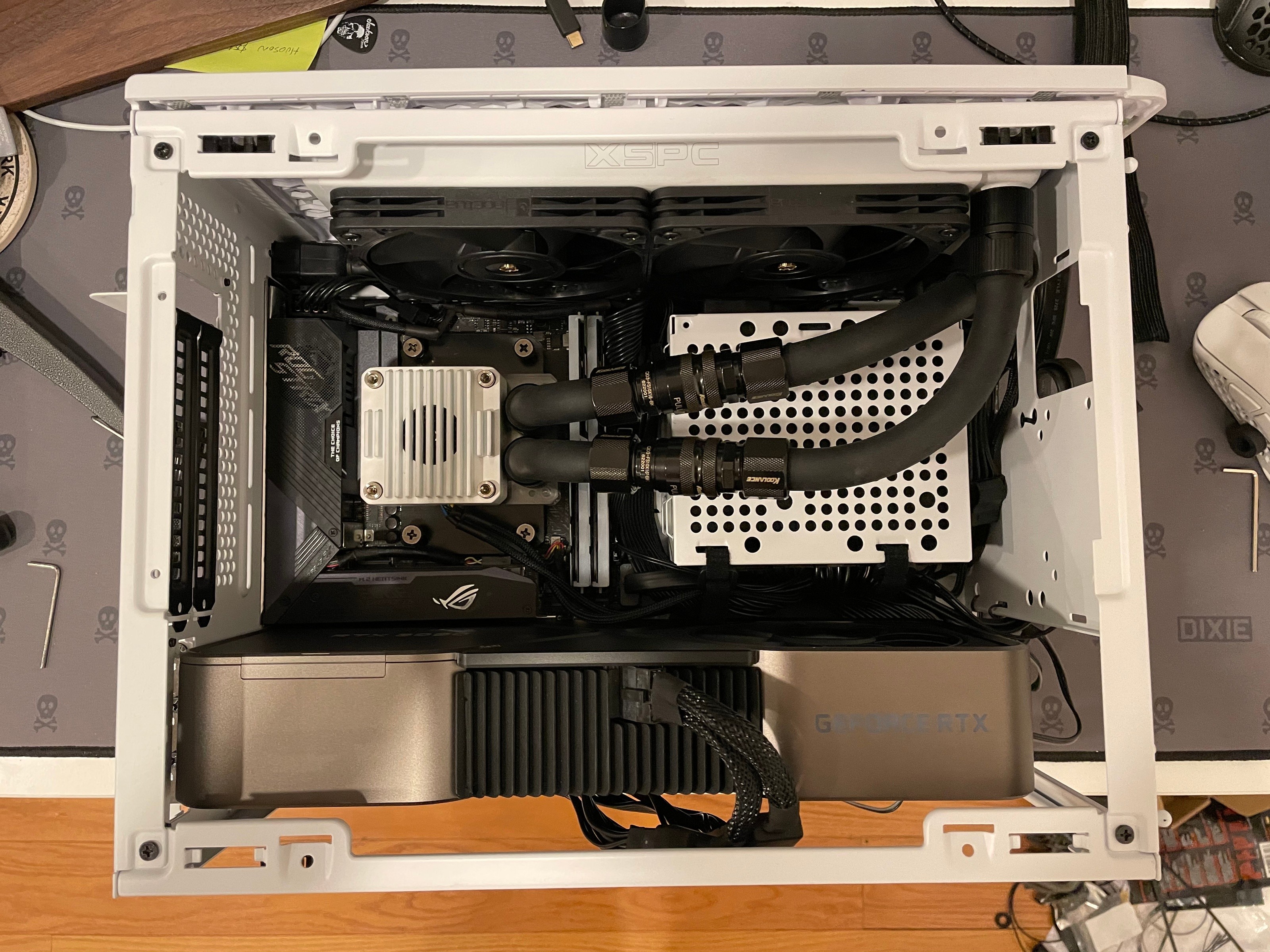 Custom loop in Cooler Master NR200P with Koolance Quick Disconnects