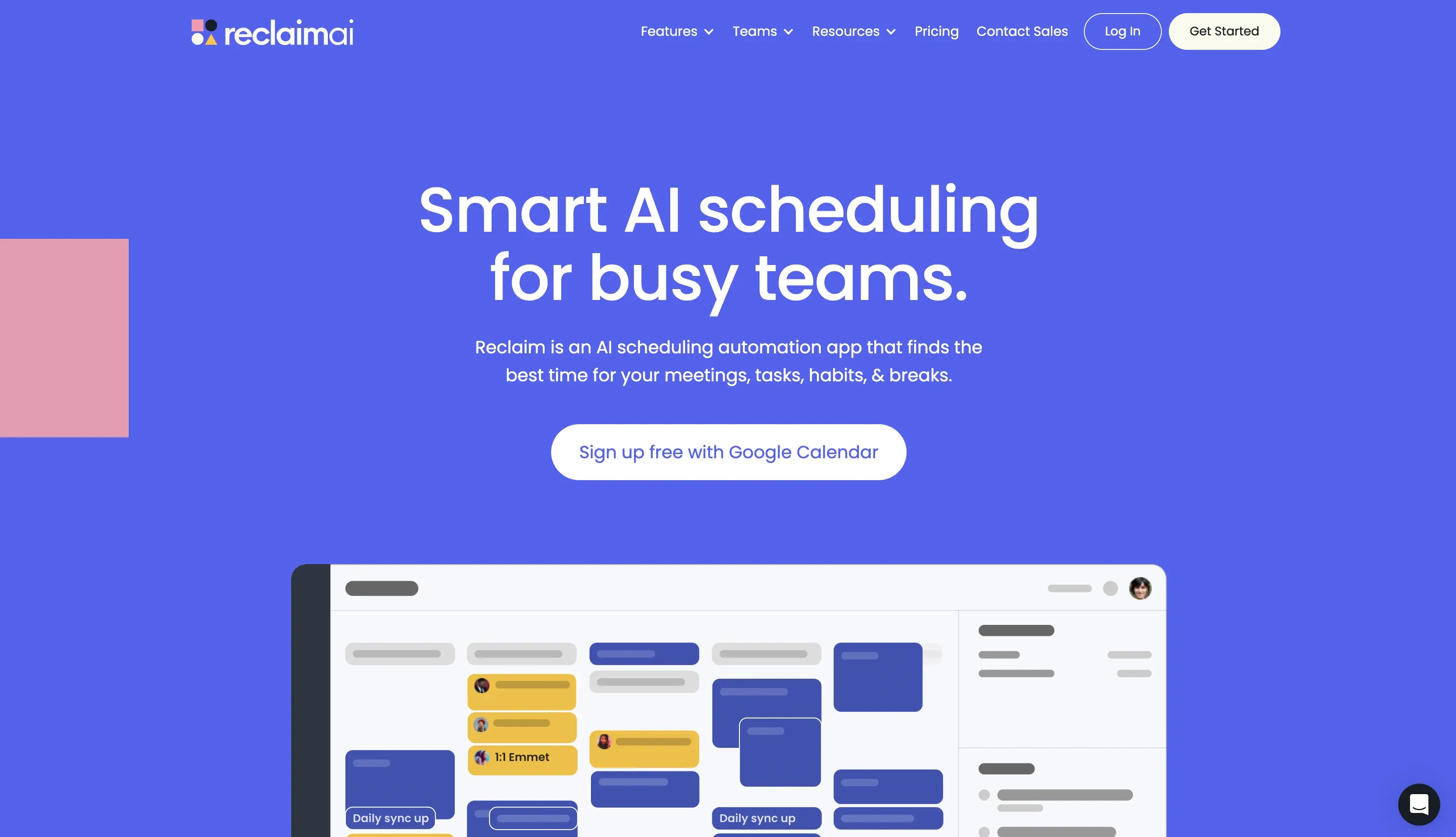 Reclaim AI Landing Page