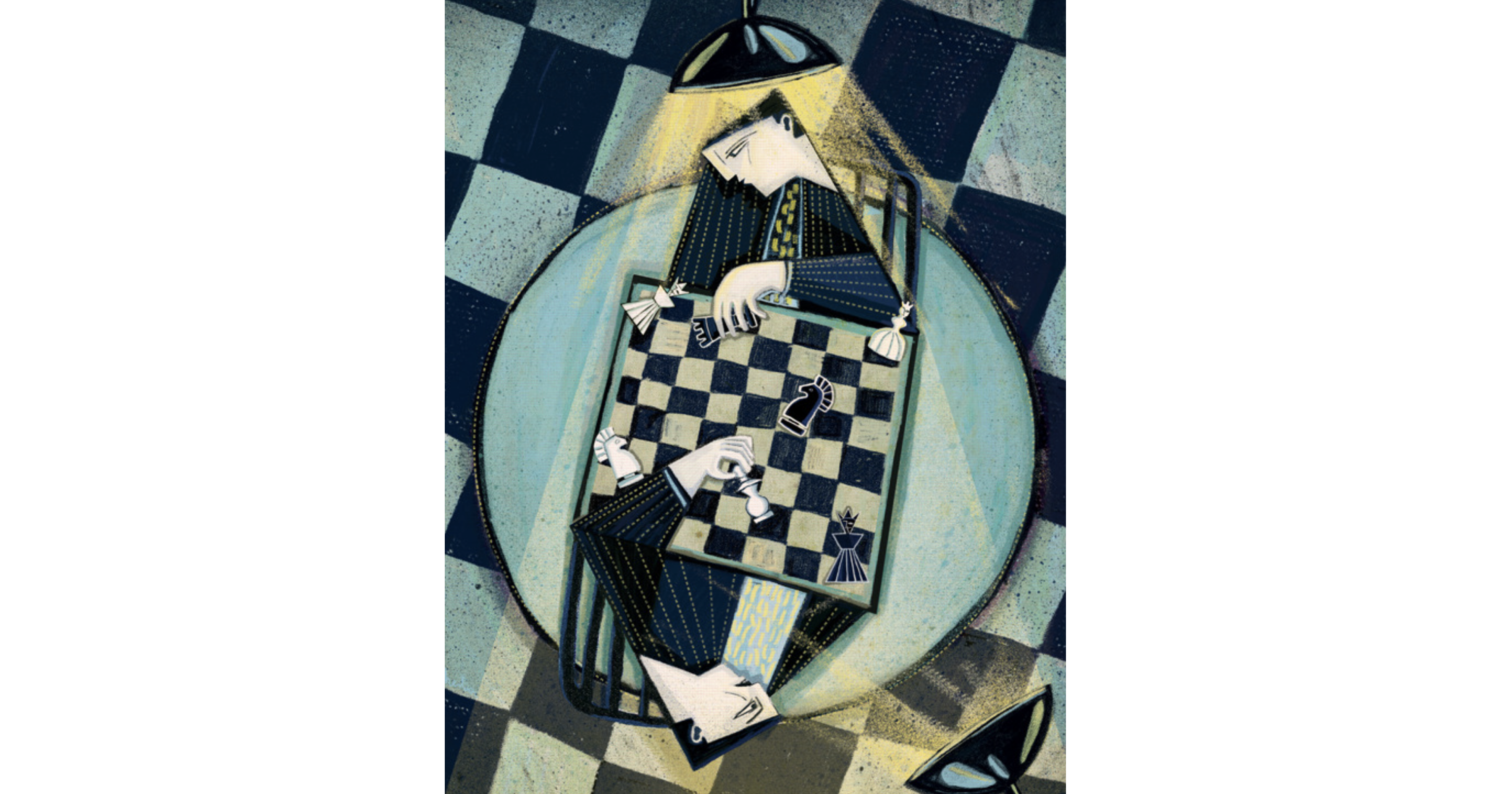 2-dimensional men playing chess against each other