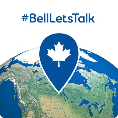 Bell Let's Talk hashtag and Canadian flag