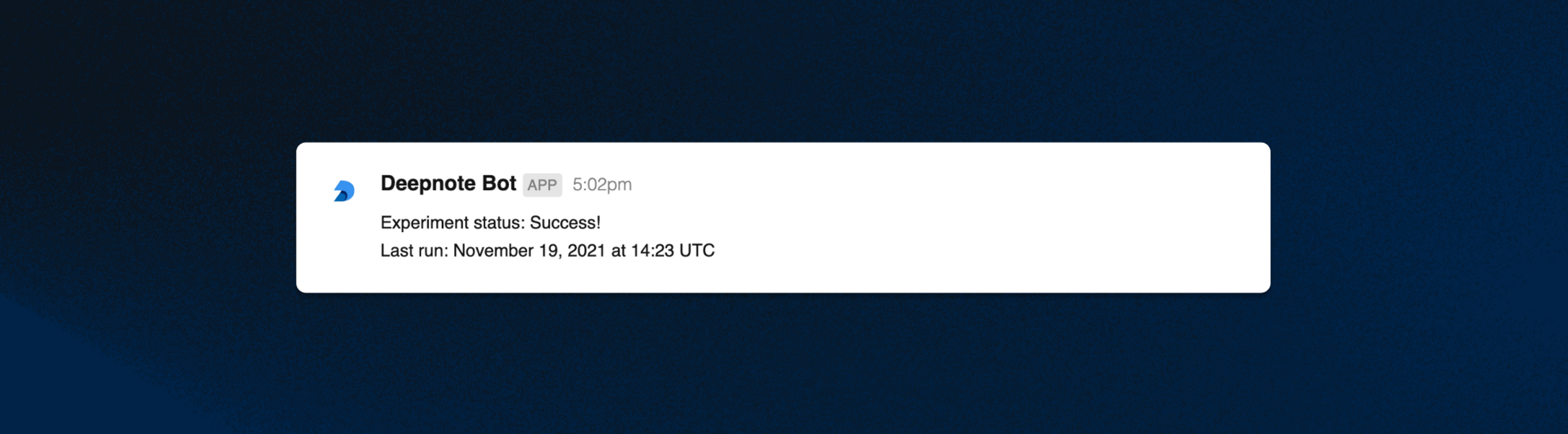 Slack notification from Deepnote

