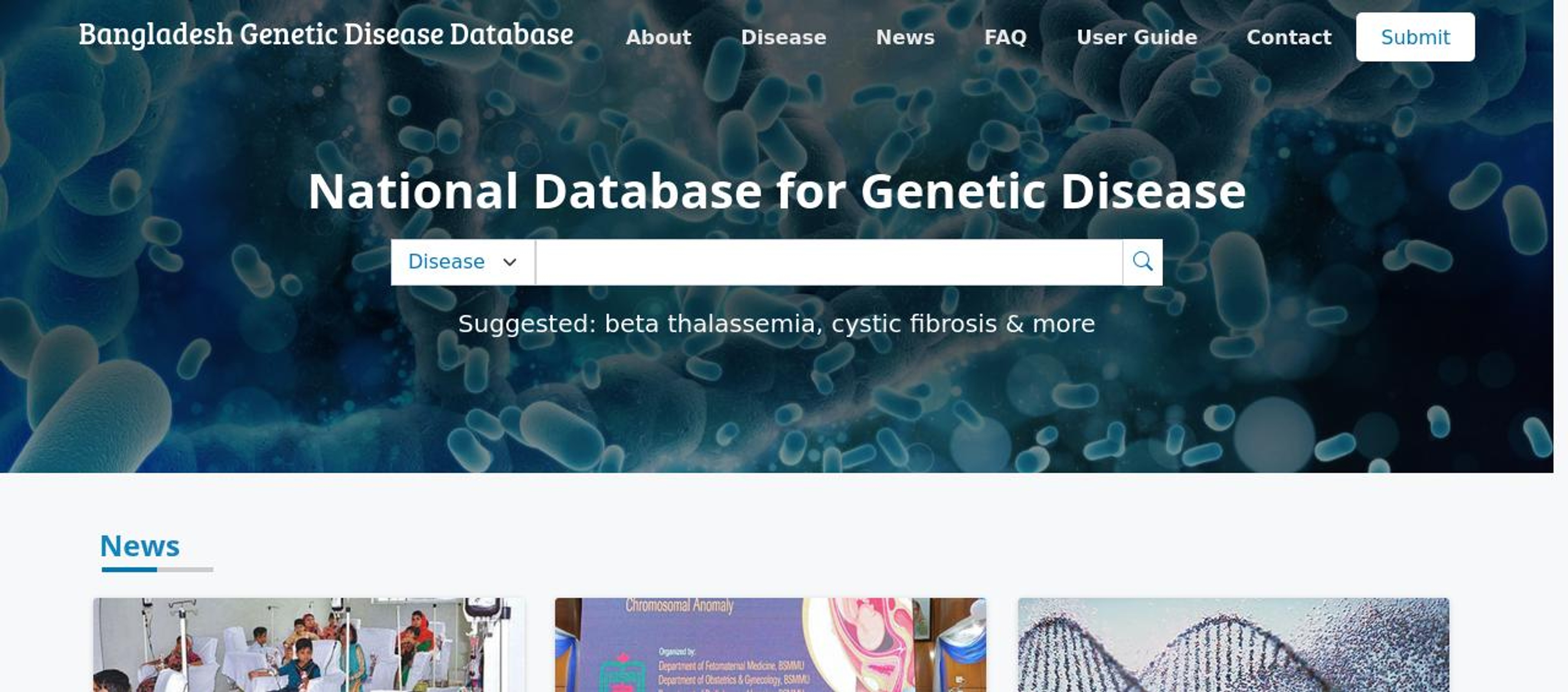 National Database for Genetic Disease, SUST, website, organizational website, ExomeIT, Websytar