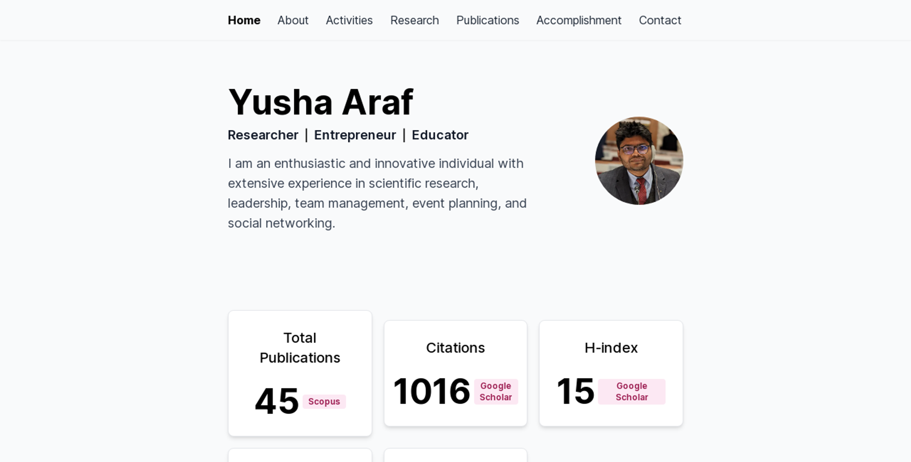 Yusha Araf, Researcher, Yusha, Araf, personal website, professional website, ExomeIT, Websytar