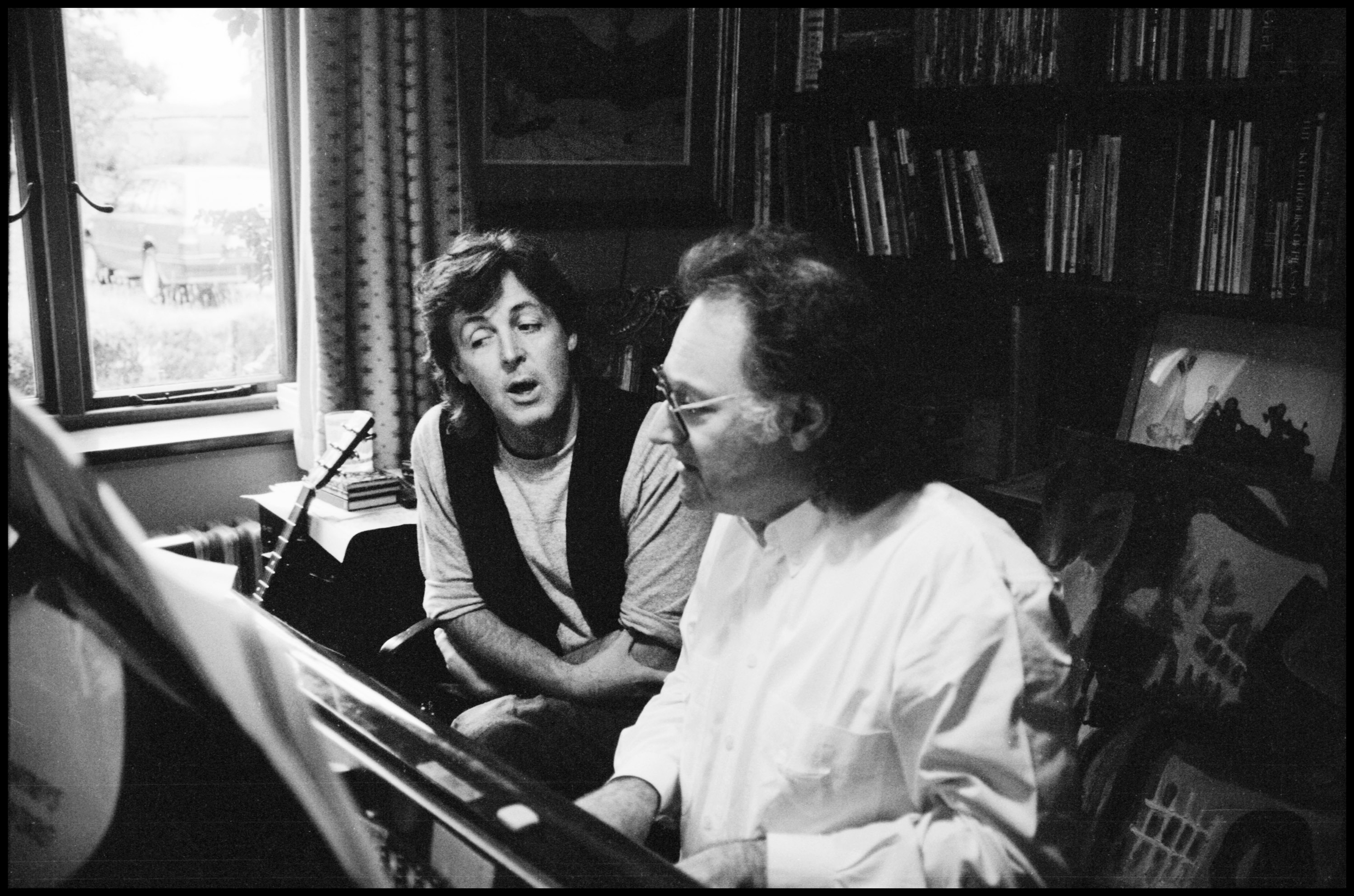 Paul and Carl Davis at the piano composing music