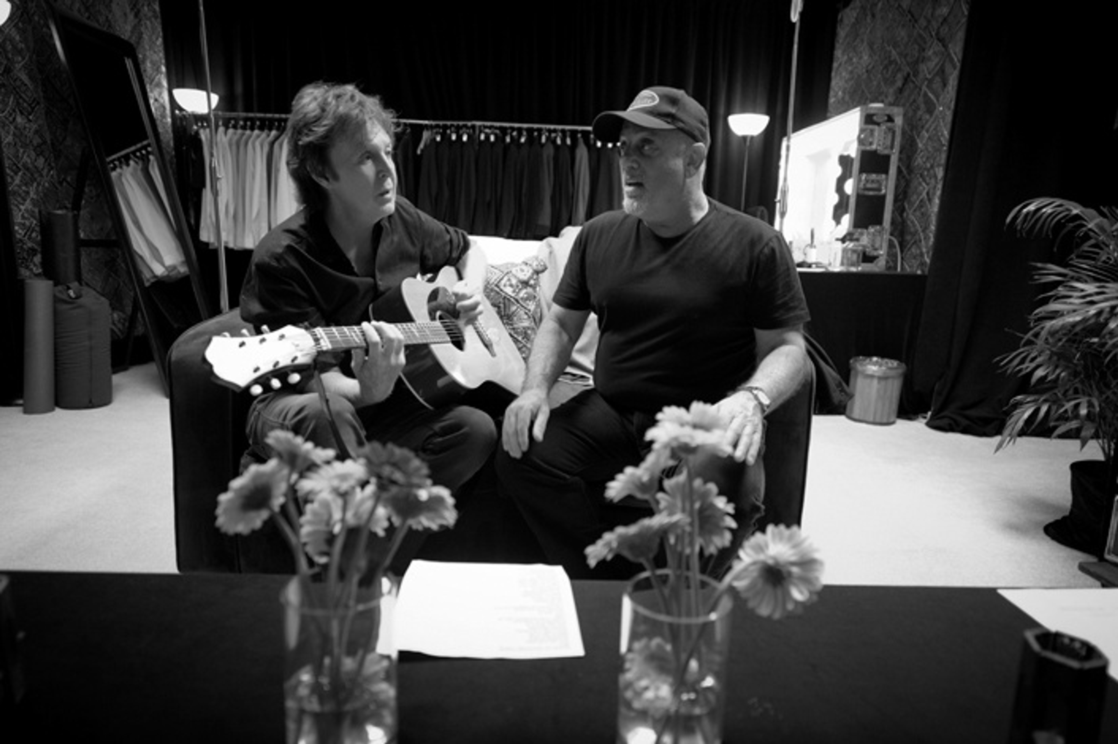 Paul backstage with Billy Joel at Yankee Stadium, NYC, 16-Jul-11