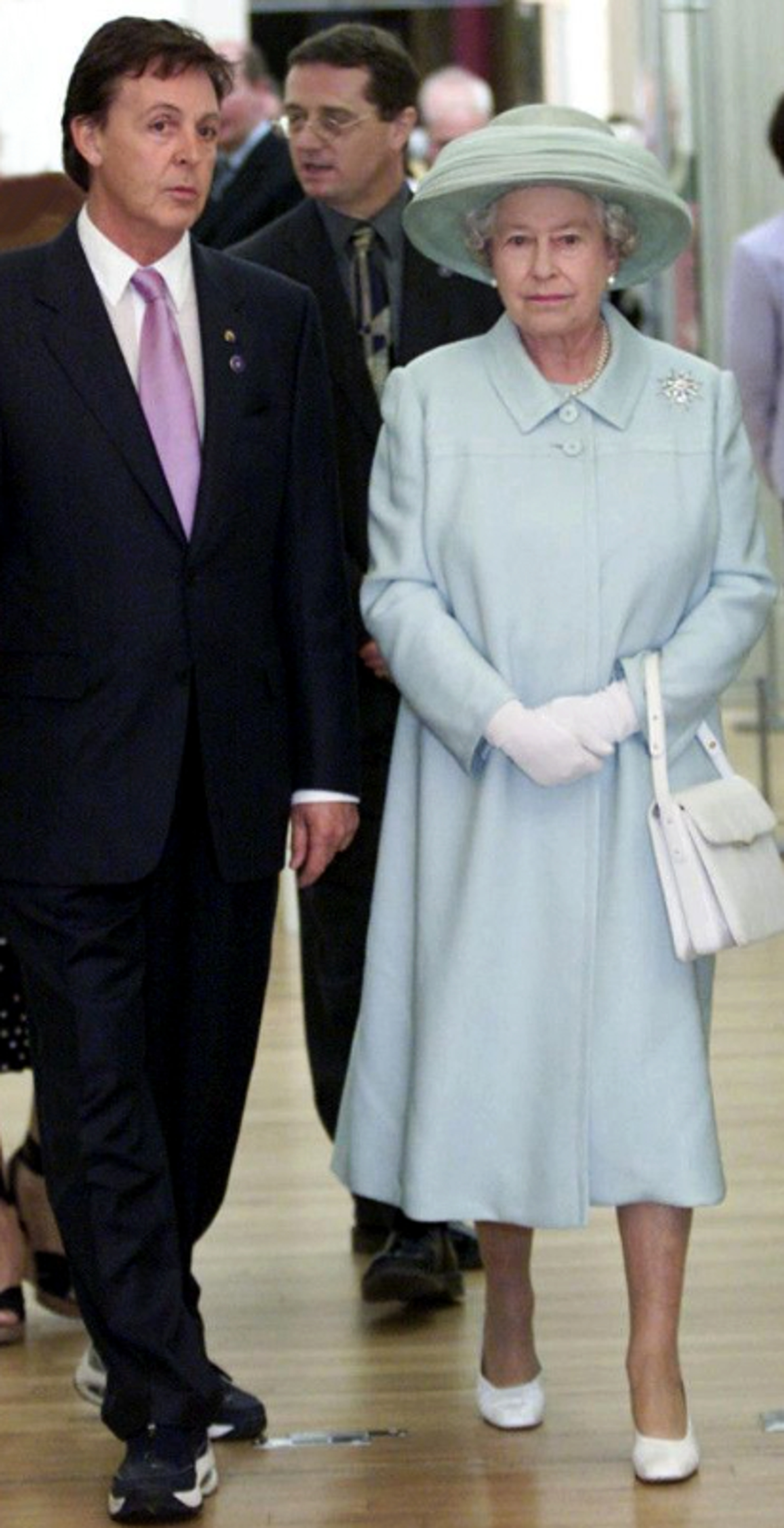 Photo of Paul McCartney and Queen Elizabeth at the Walker Art Gallery in Liverpool