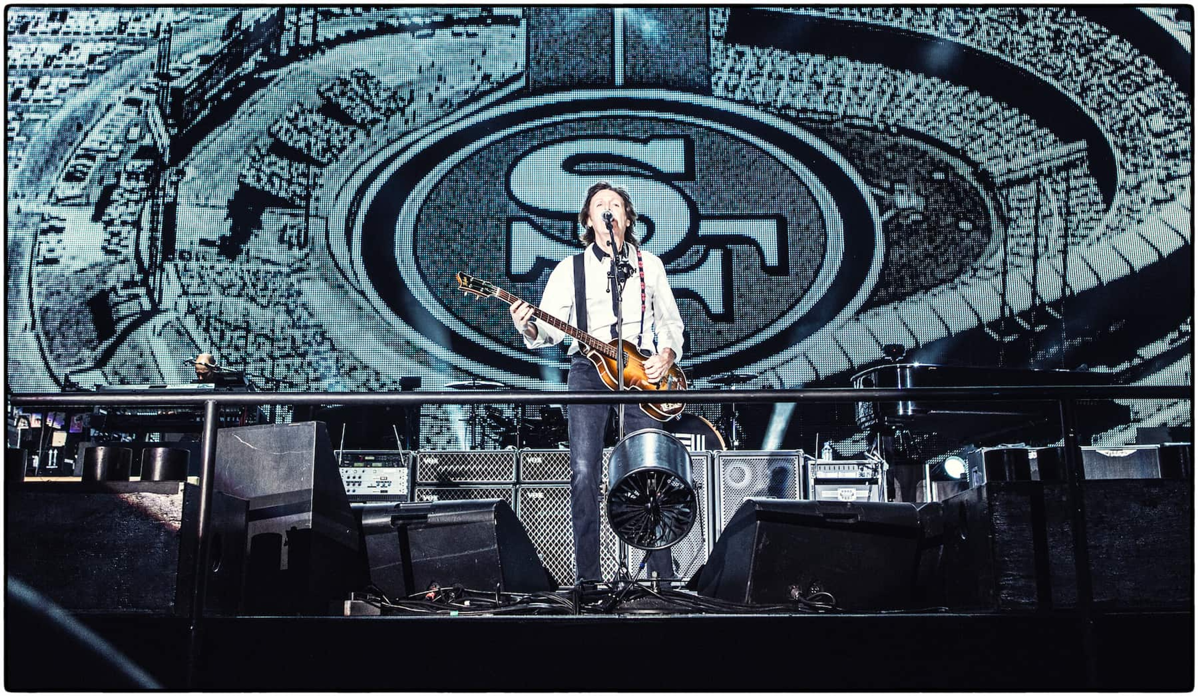 Photo of Paul McCartney performing at Candlestick Park in San Francisco in 2014