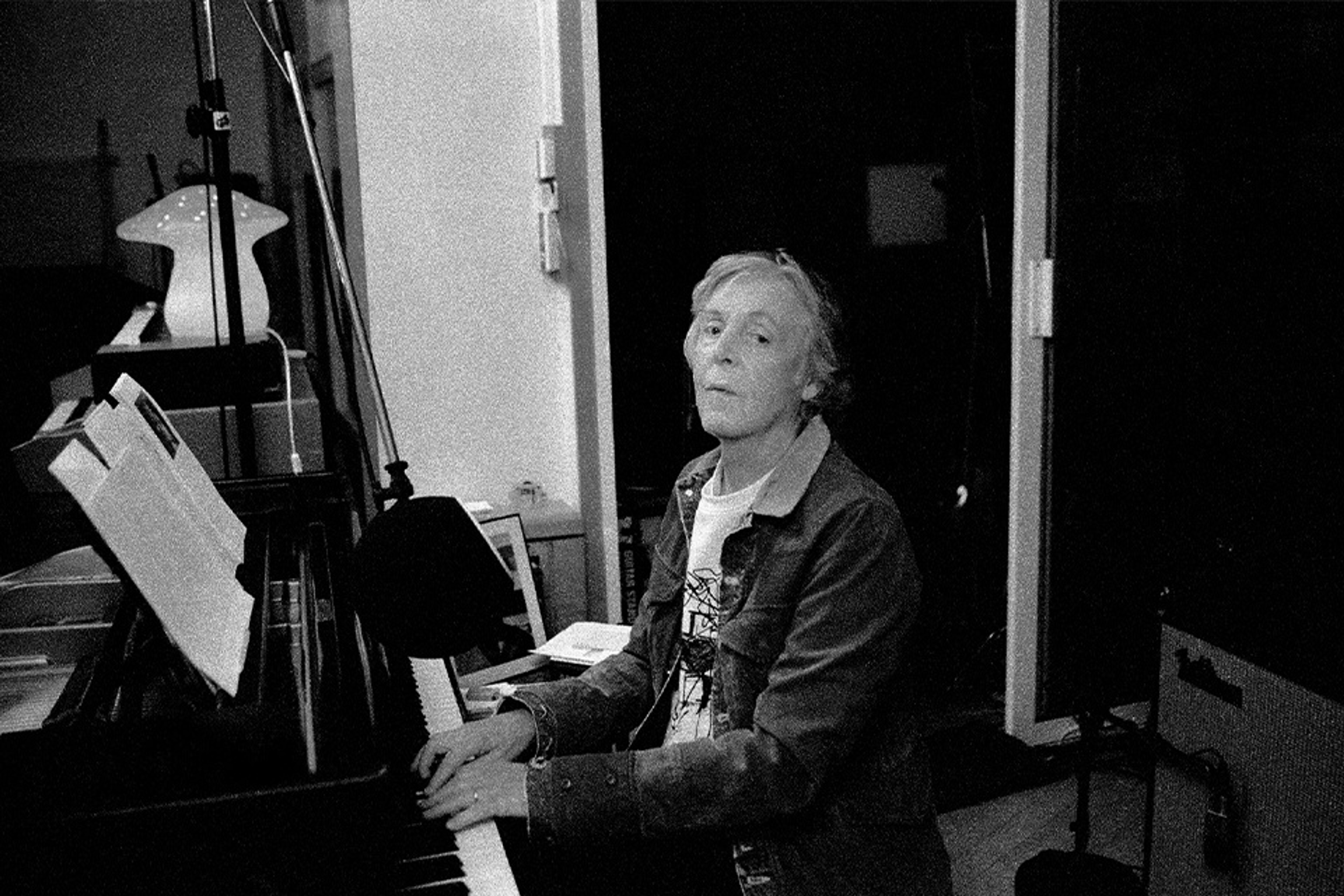 Photo of Paul at the piano taken by Mary McCartney
