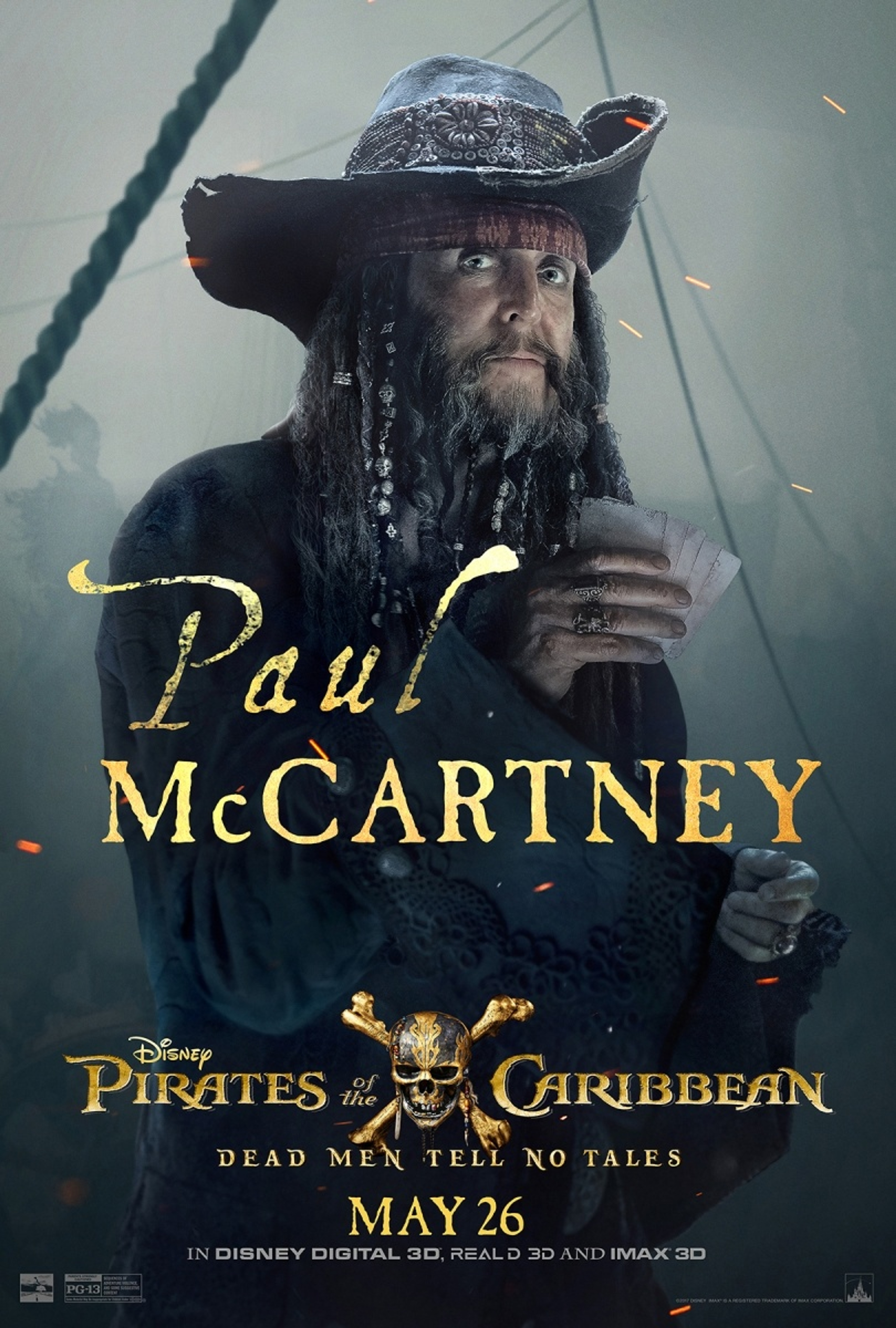 Paul as 'Uncle Jack' in 'Pirates of the Caribbean: Dead Men Tell No Tales'