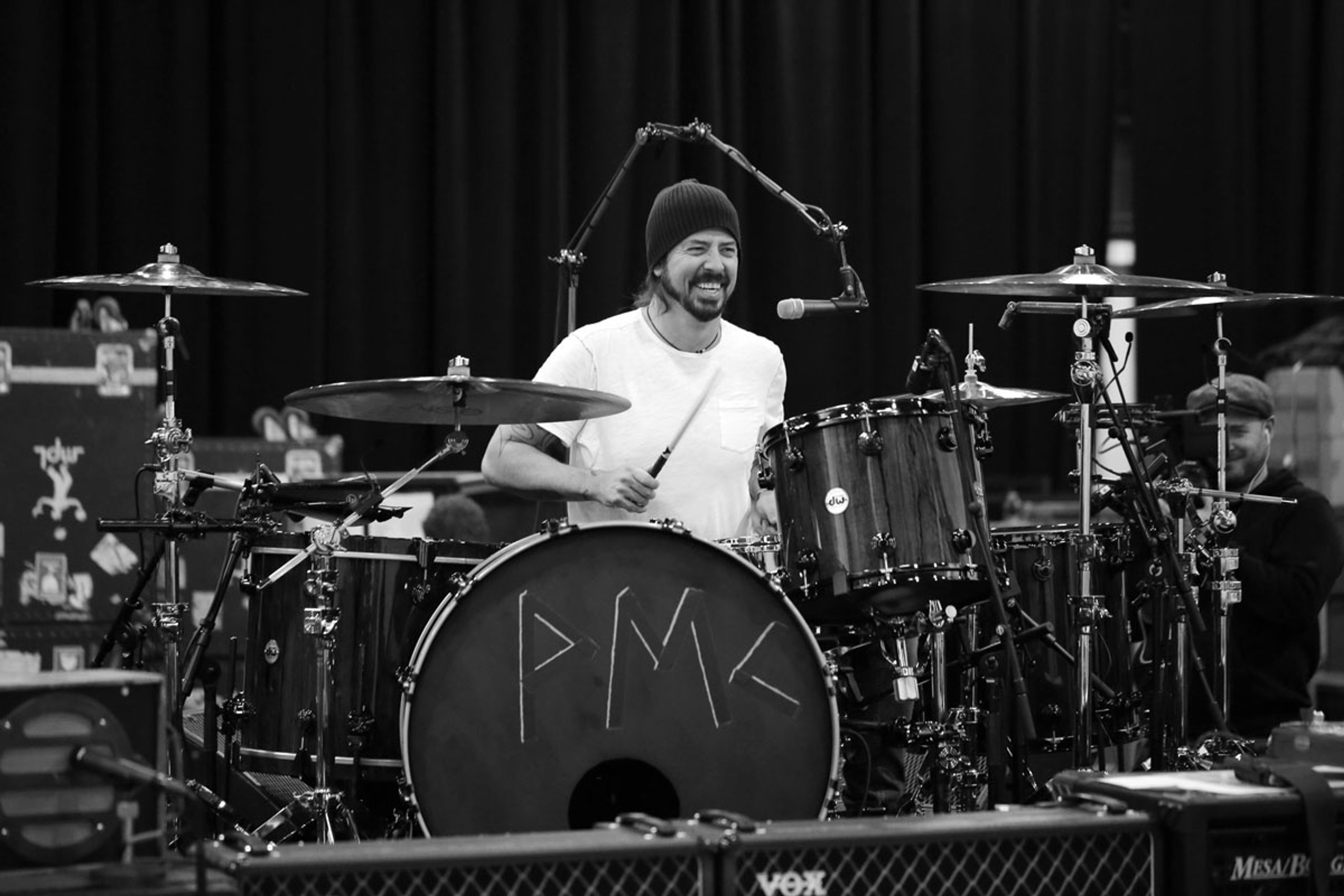 Dave Grohl at rehearsals, 12-12-12 Hurricane Sandy Benefit, Madison Square Garden, NYC, 10th December 2012