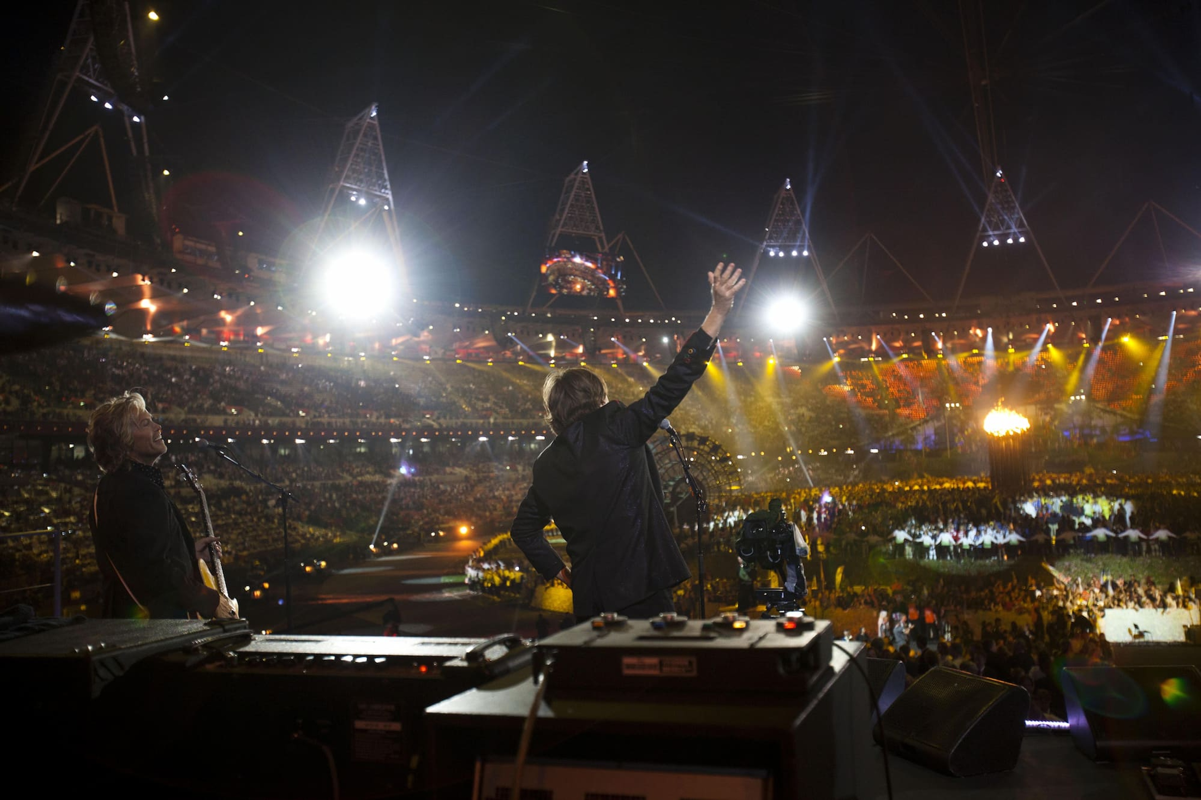 Photo of Paul McCartney on stage at the 2012 Olympic Games opening ceremony
