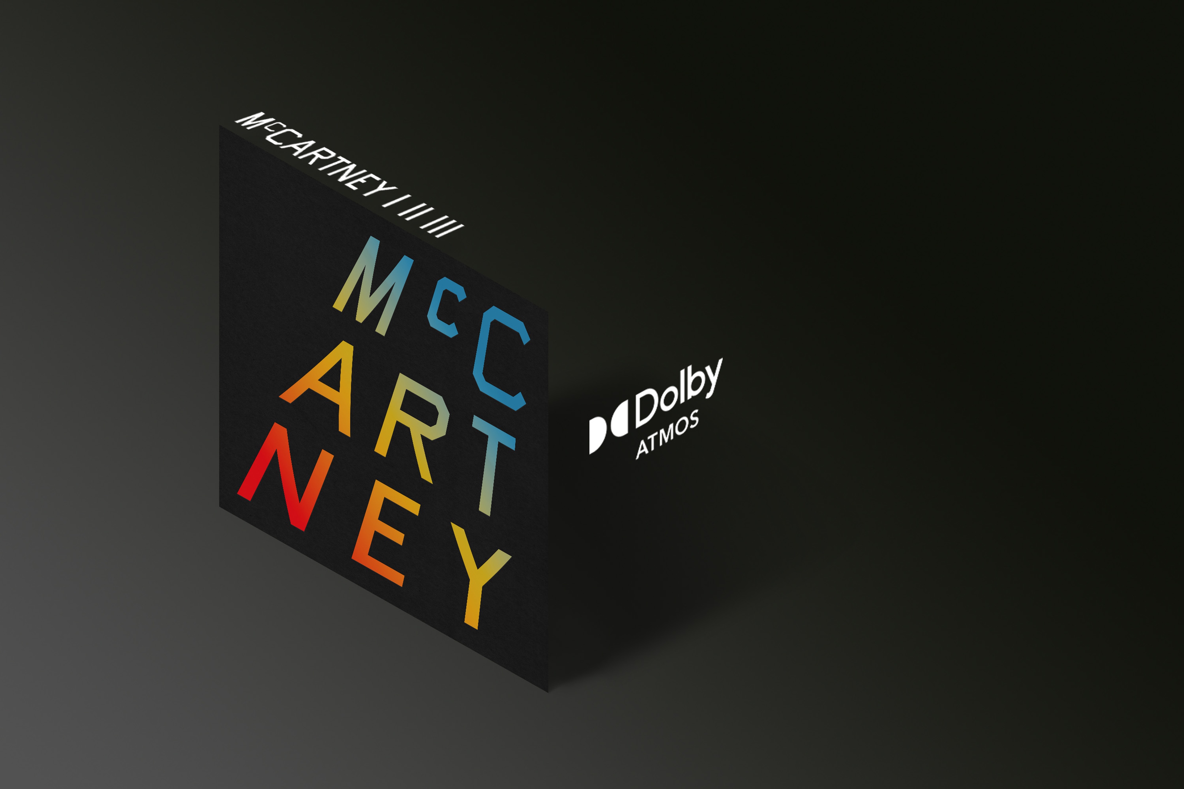 McCartney I II III logo next to the Dolby Atmos logo
