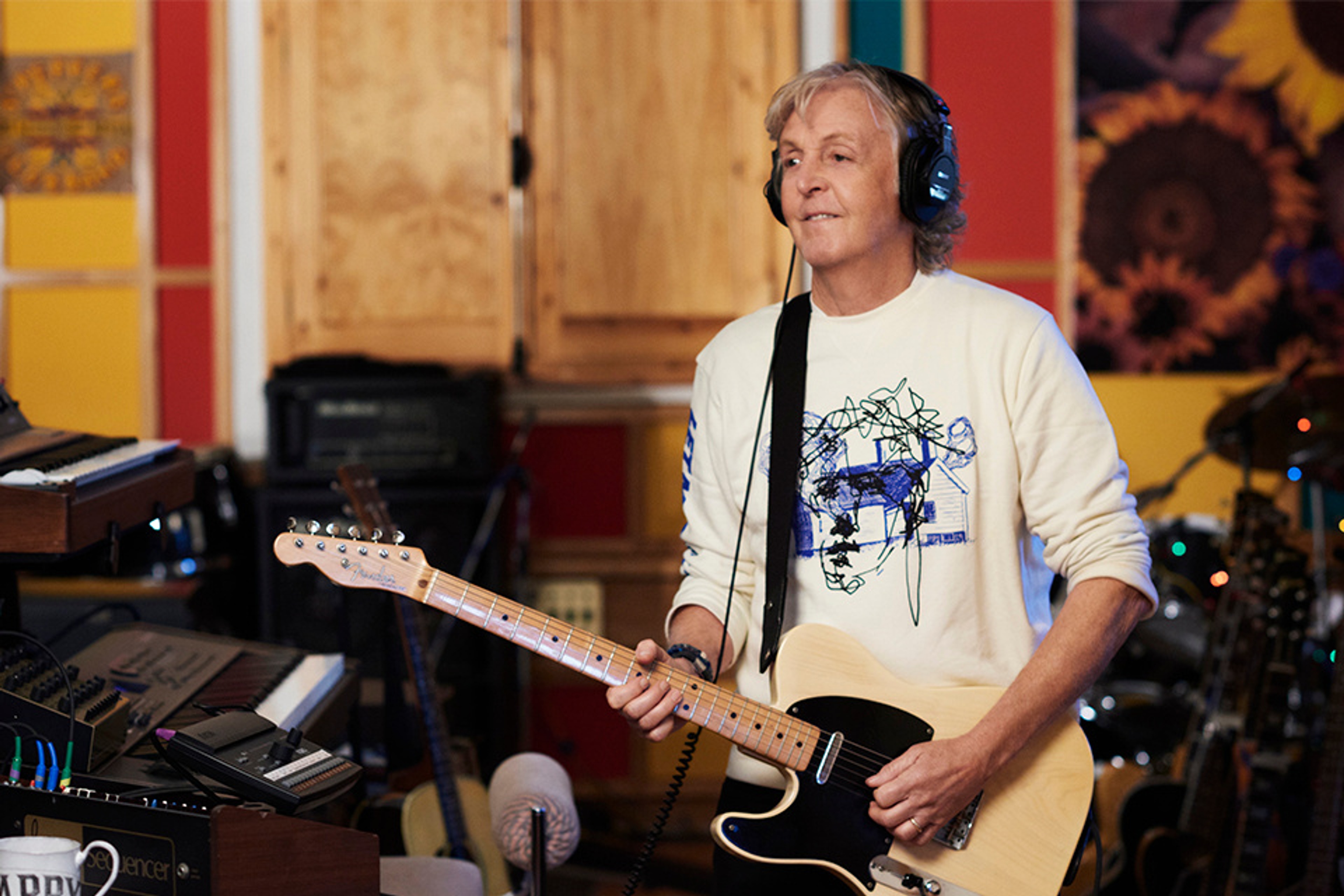 Paul recording 'McCartney III'. Photo by Mary McCartney