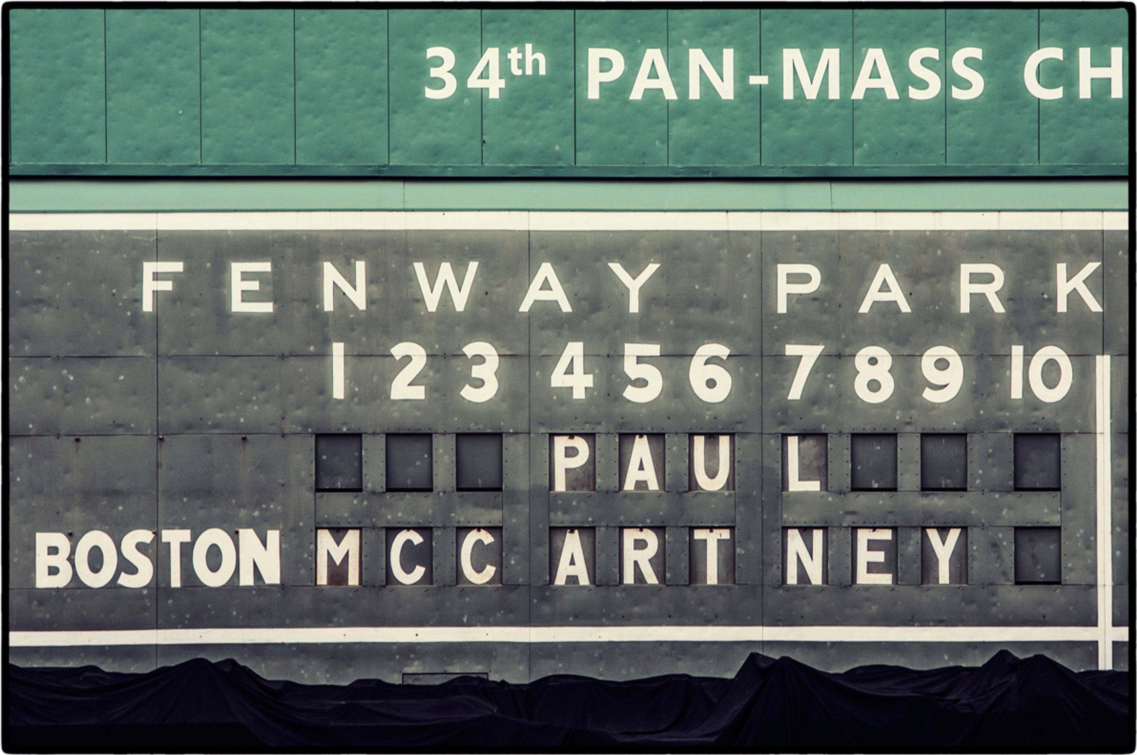The scoreboard, Fenway Park, Boston, 9th July 2013