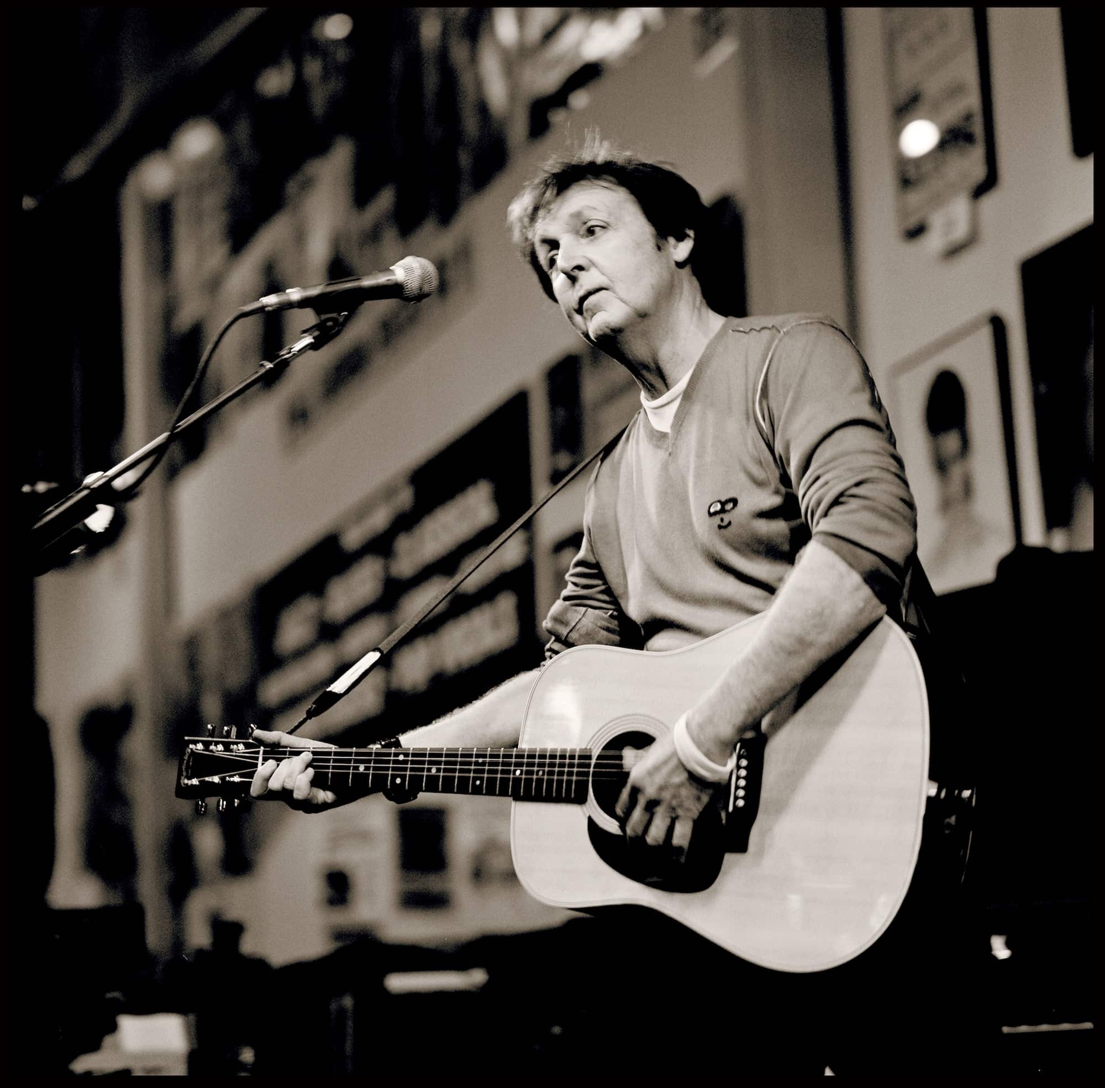 Photo of Paul McCartney performing at Amoeba Hollywood in 2007