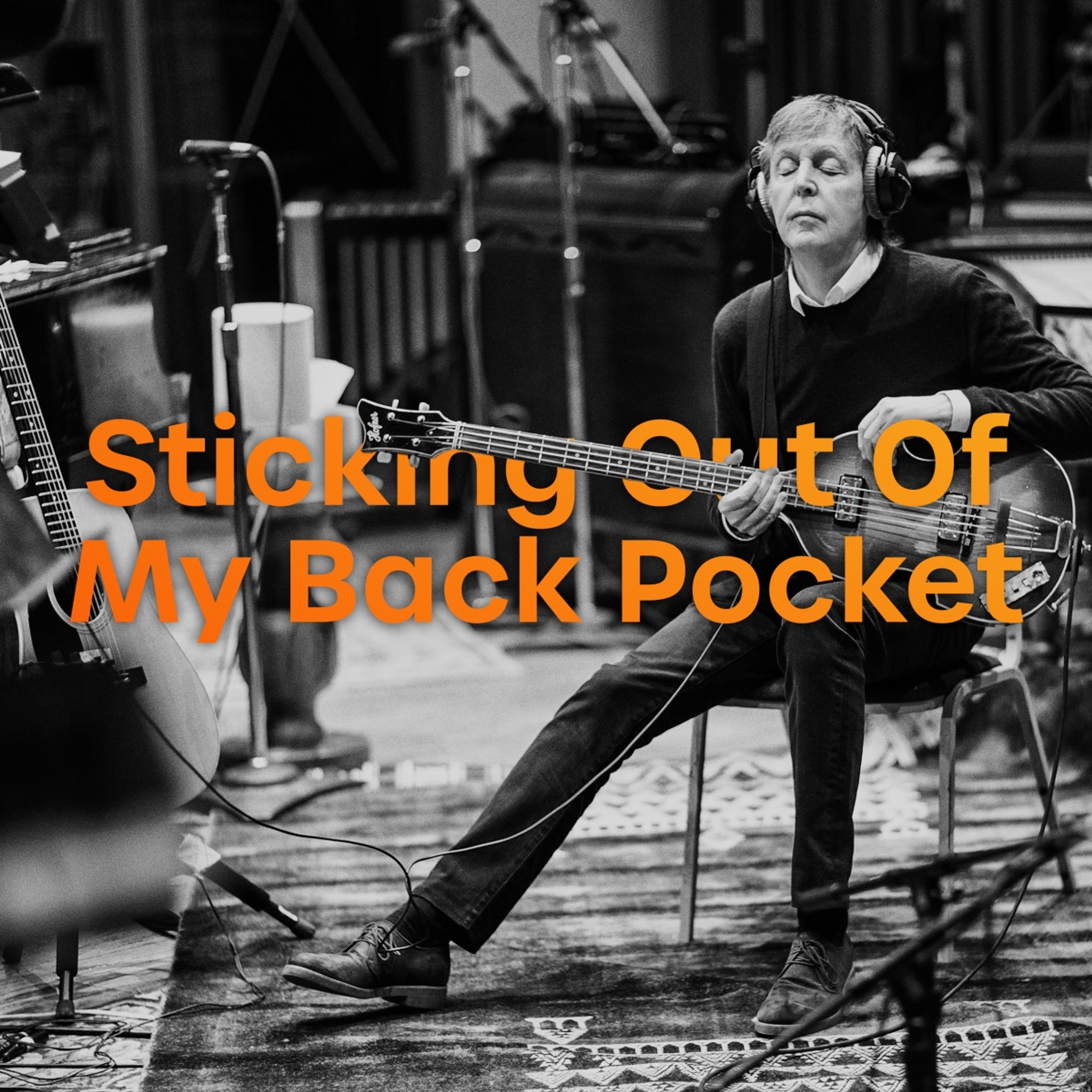 photo of Paul playing bass for the 'Sticking Out Of My Back Pocket' playlist for May 2020