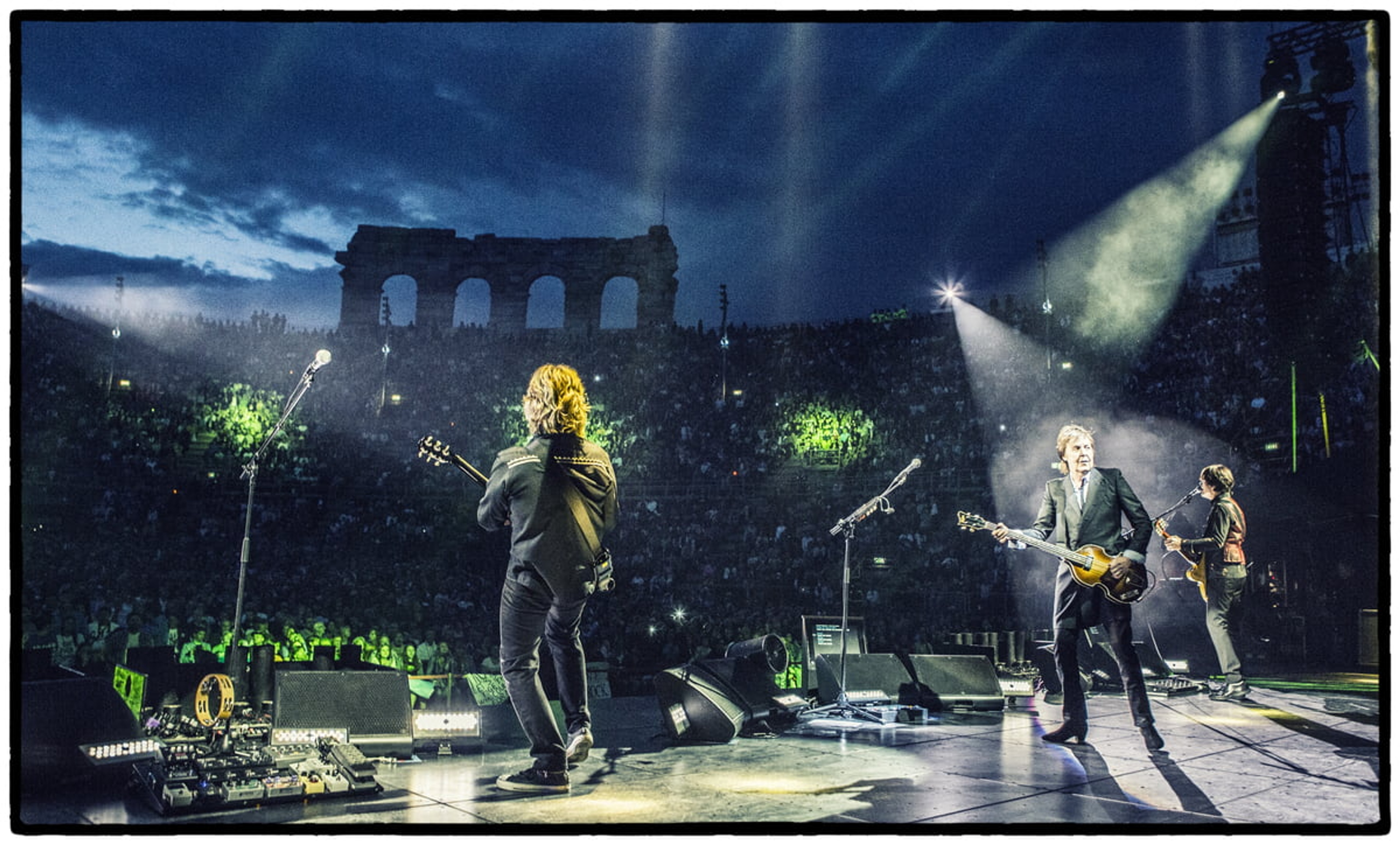 Brian, Paul and Rusty on stage, Roman Amphitheatre, Verona, June 25th 2013