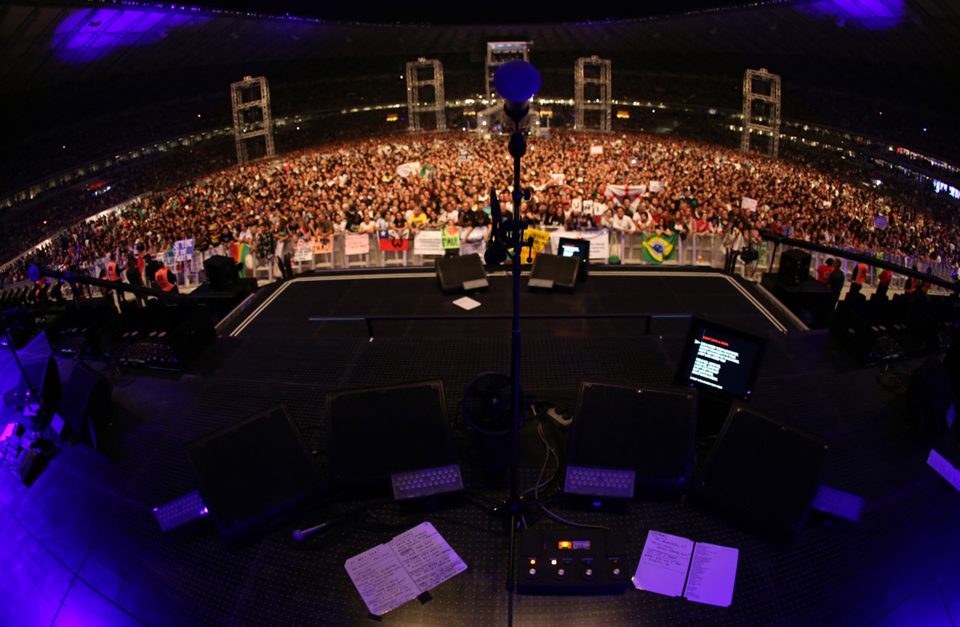 The view from Paul's microphone, Belo Horizonte, Brazil, 4th May 2013