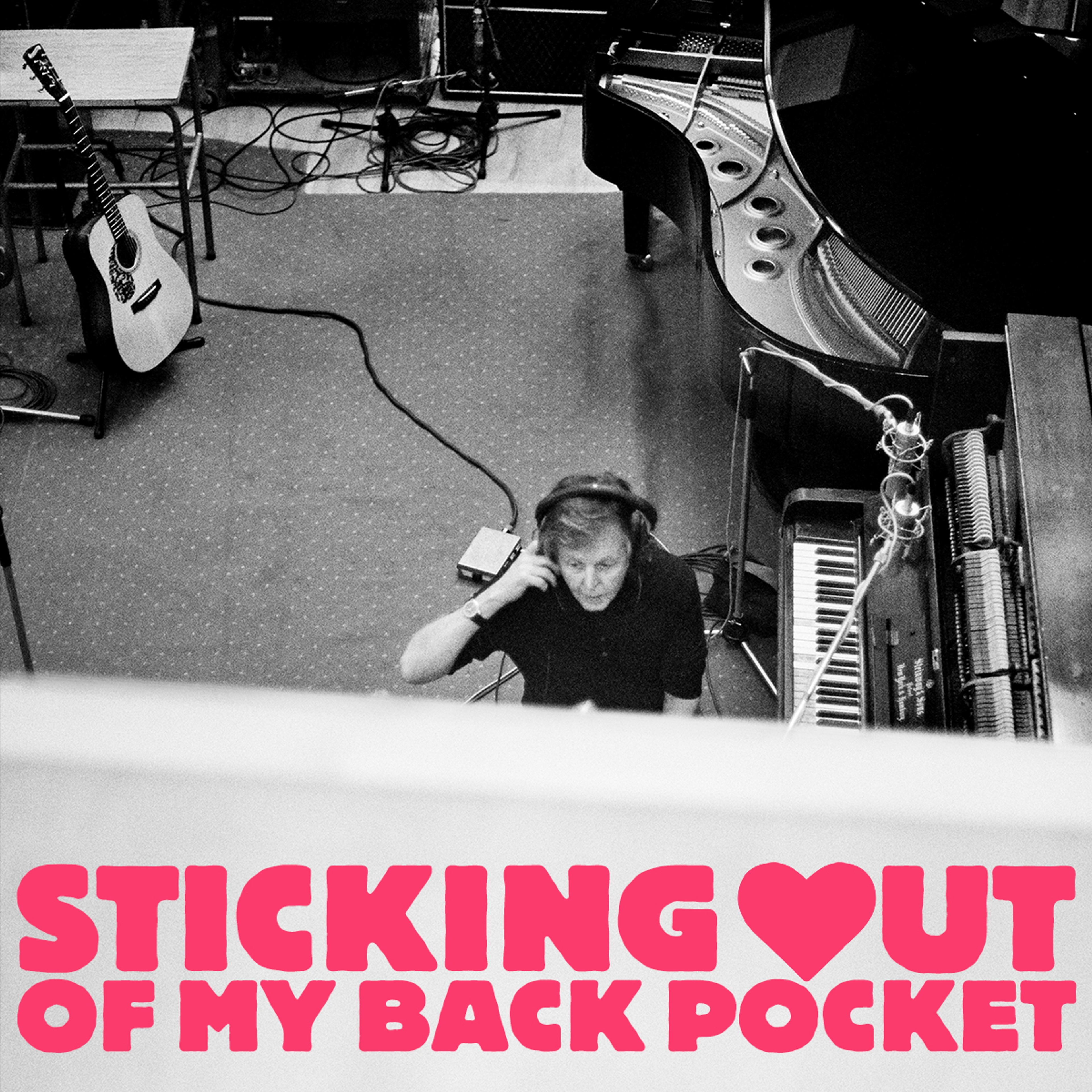 Photo of Paul in the recording studio used for the February 'Sticking Out Of My Back Pocket' Playlist cover