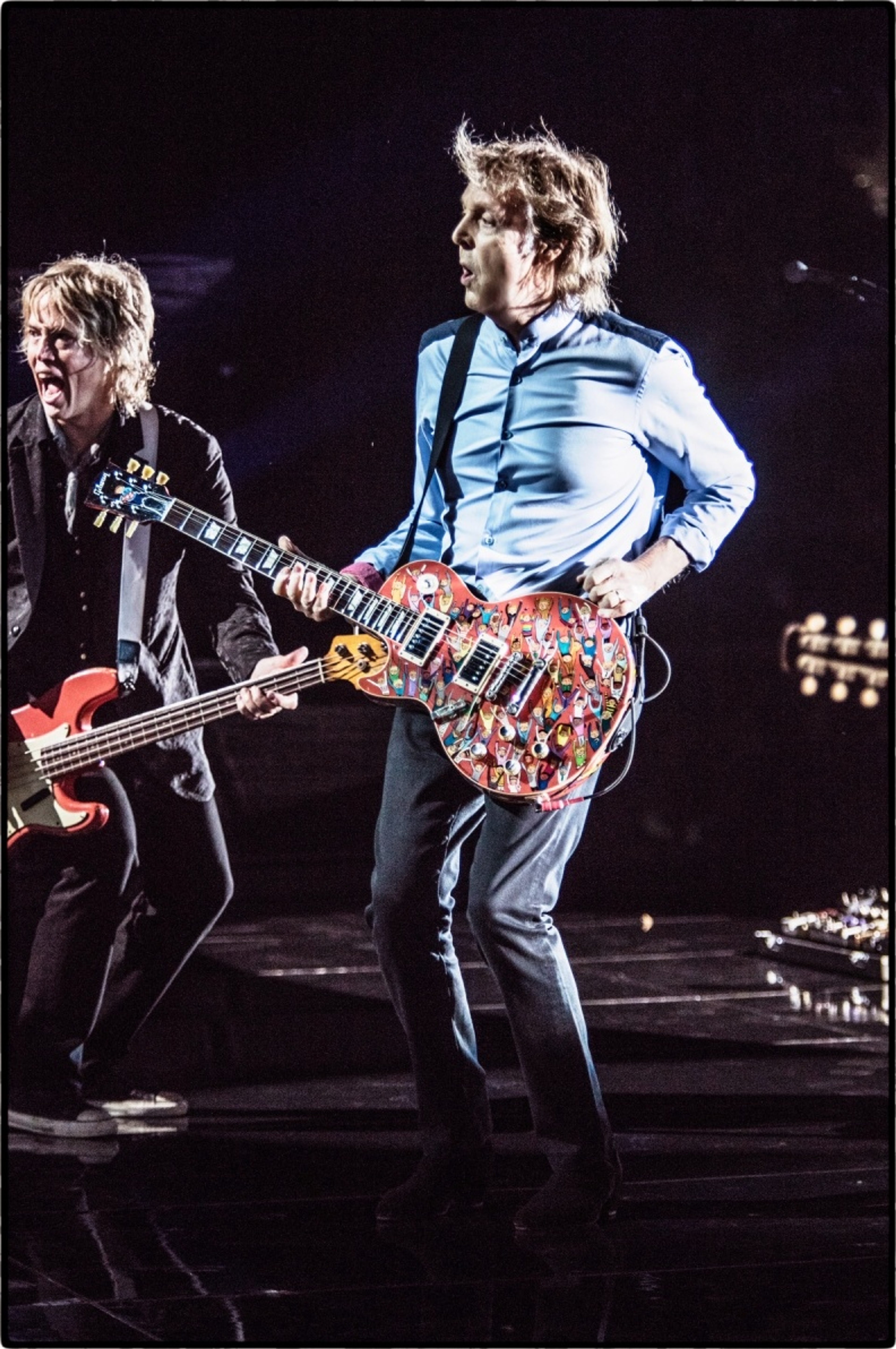 Paul playing his hand painted Gibson Les Paul Guitar in Sao Paulo, 15th October 2017