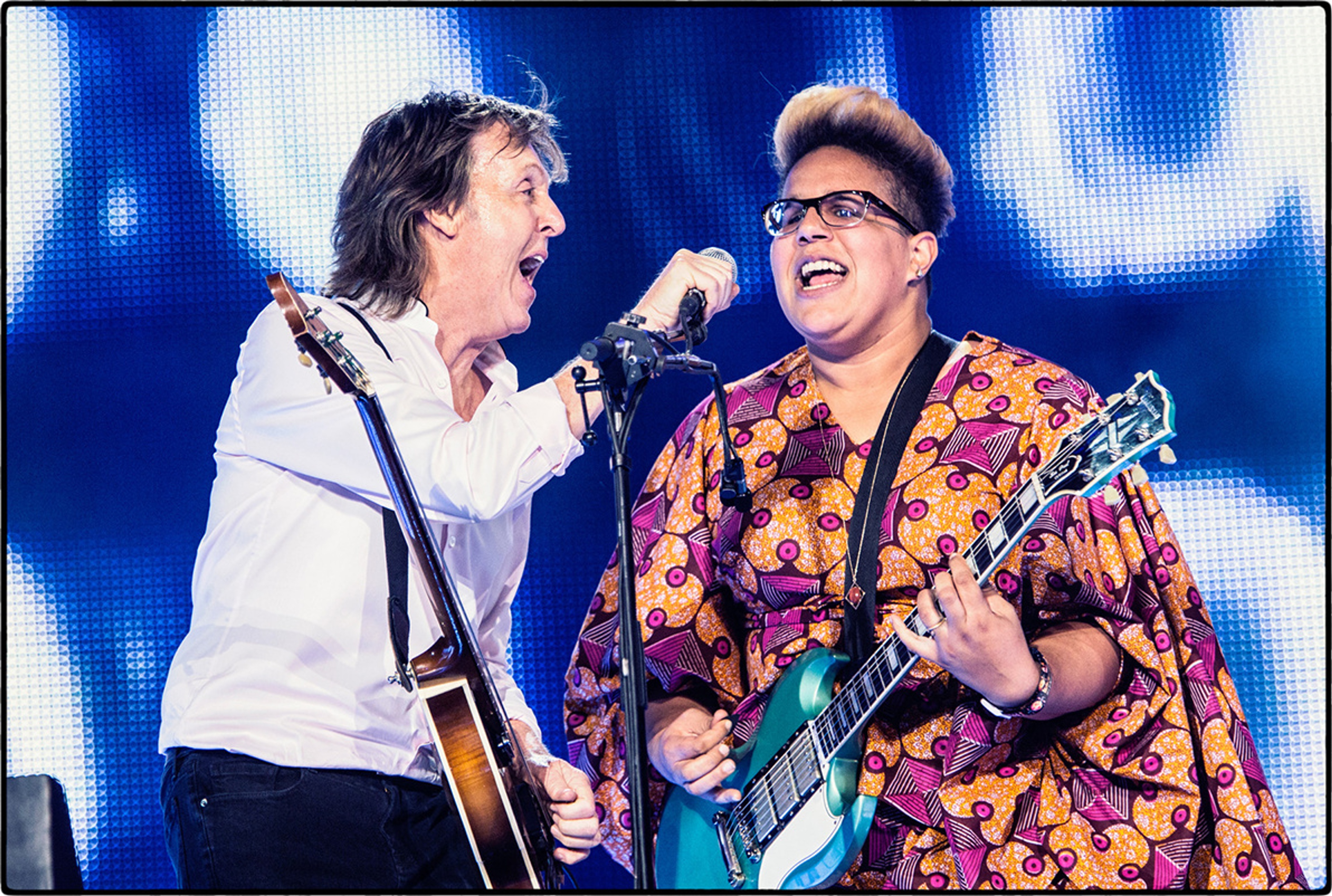 Paul and Brittany Howard performing 'Get Back' at Lollapalooza Festival, Grant Park, Chicago - 31st July 2015