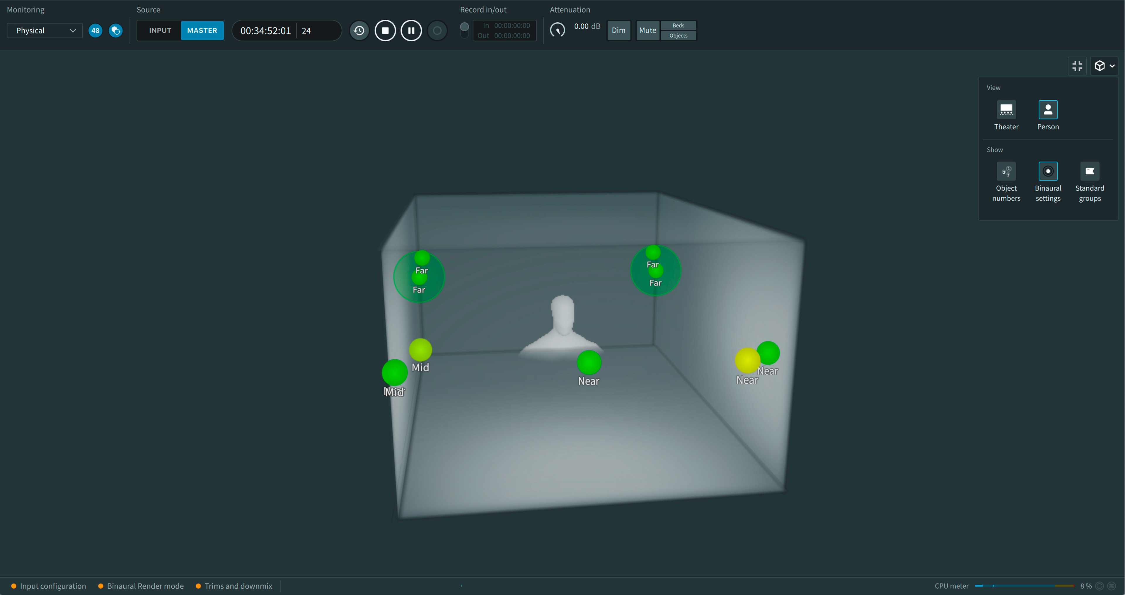 Screenshot of the Atmos mixing software, which allows you to place ...