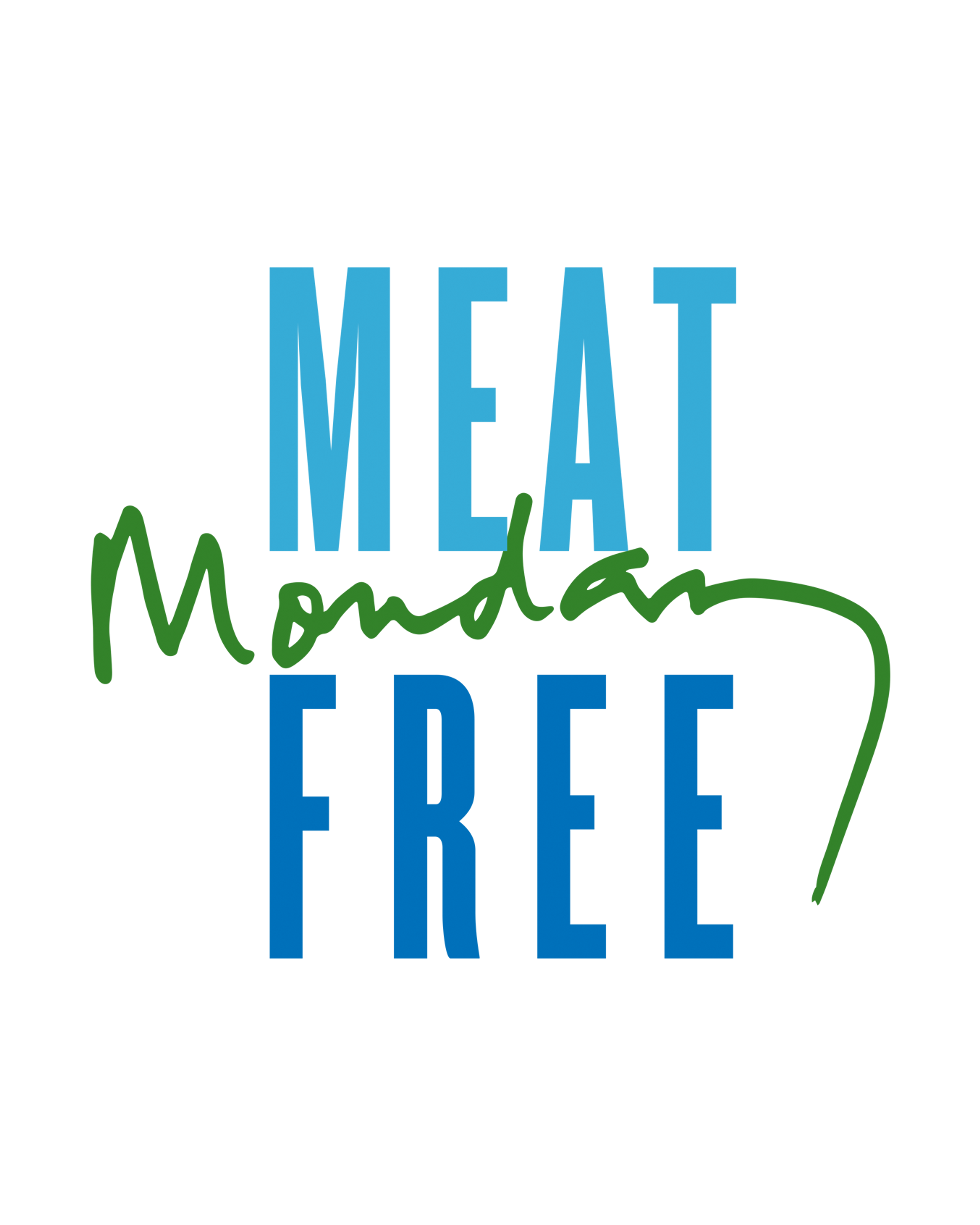Blue and green Meat Free Monday logo