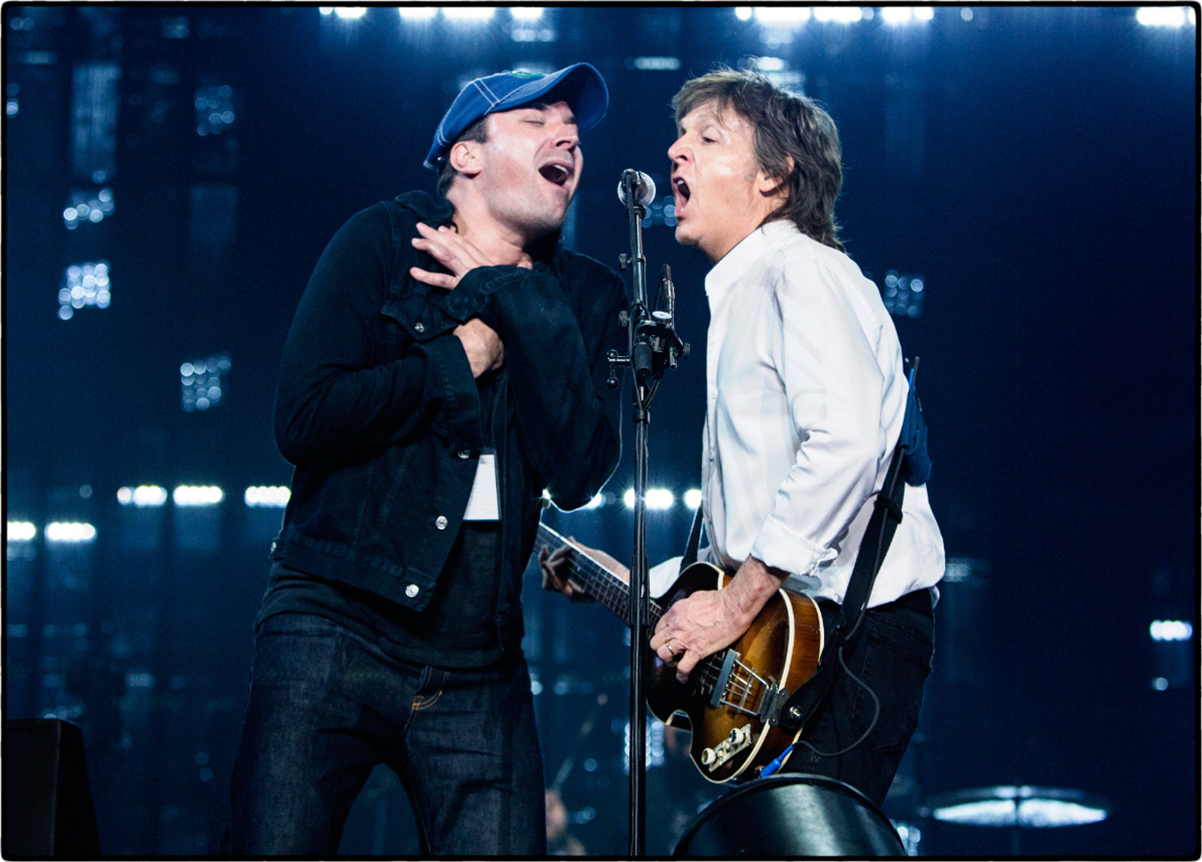Paul performing with Jimmy Fallon at the Rogers Arena, Vancouver