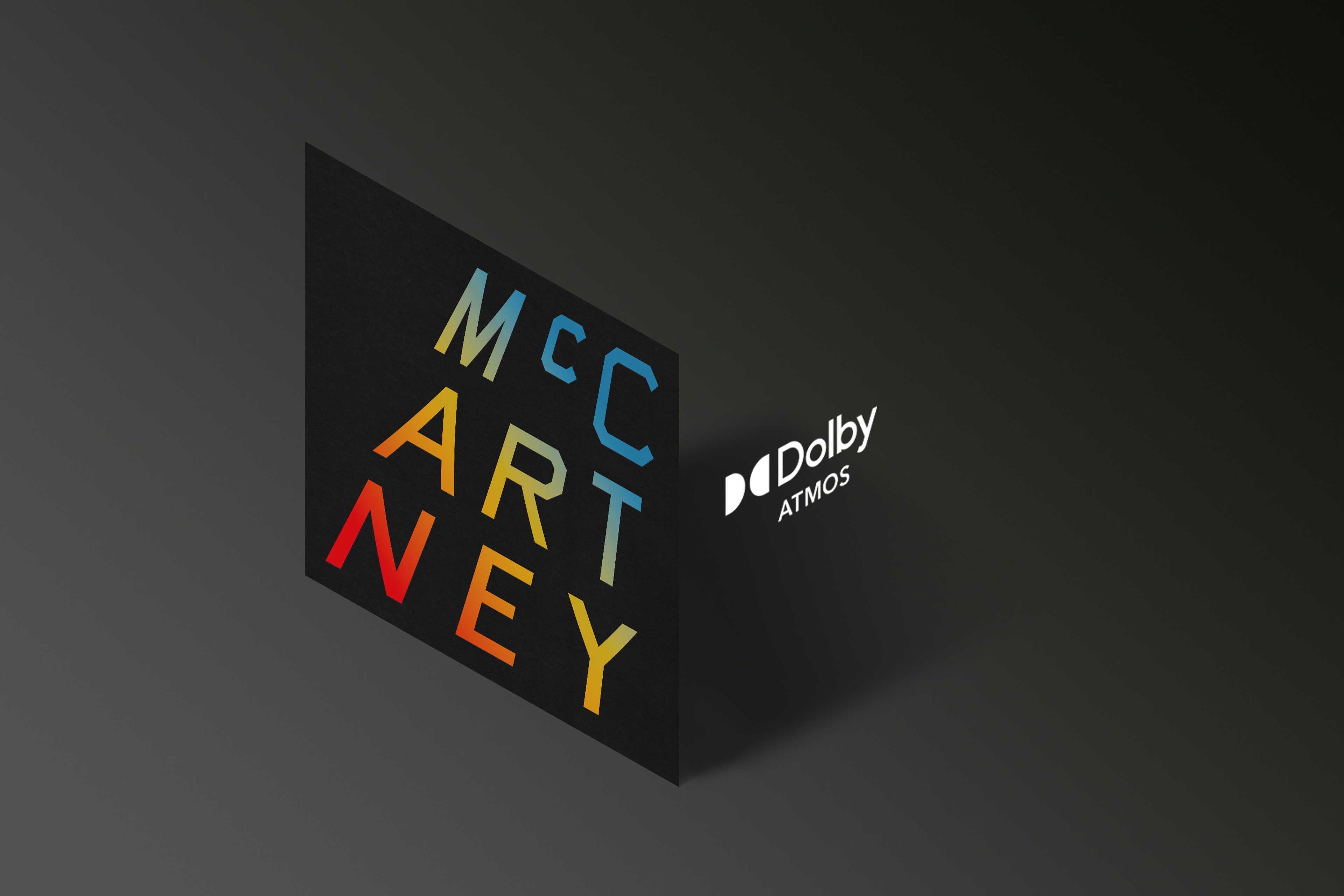 McCartney I II III logo positioned next to Dolby Atmos logo