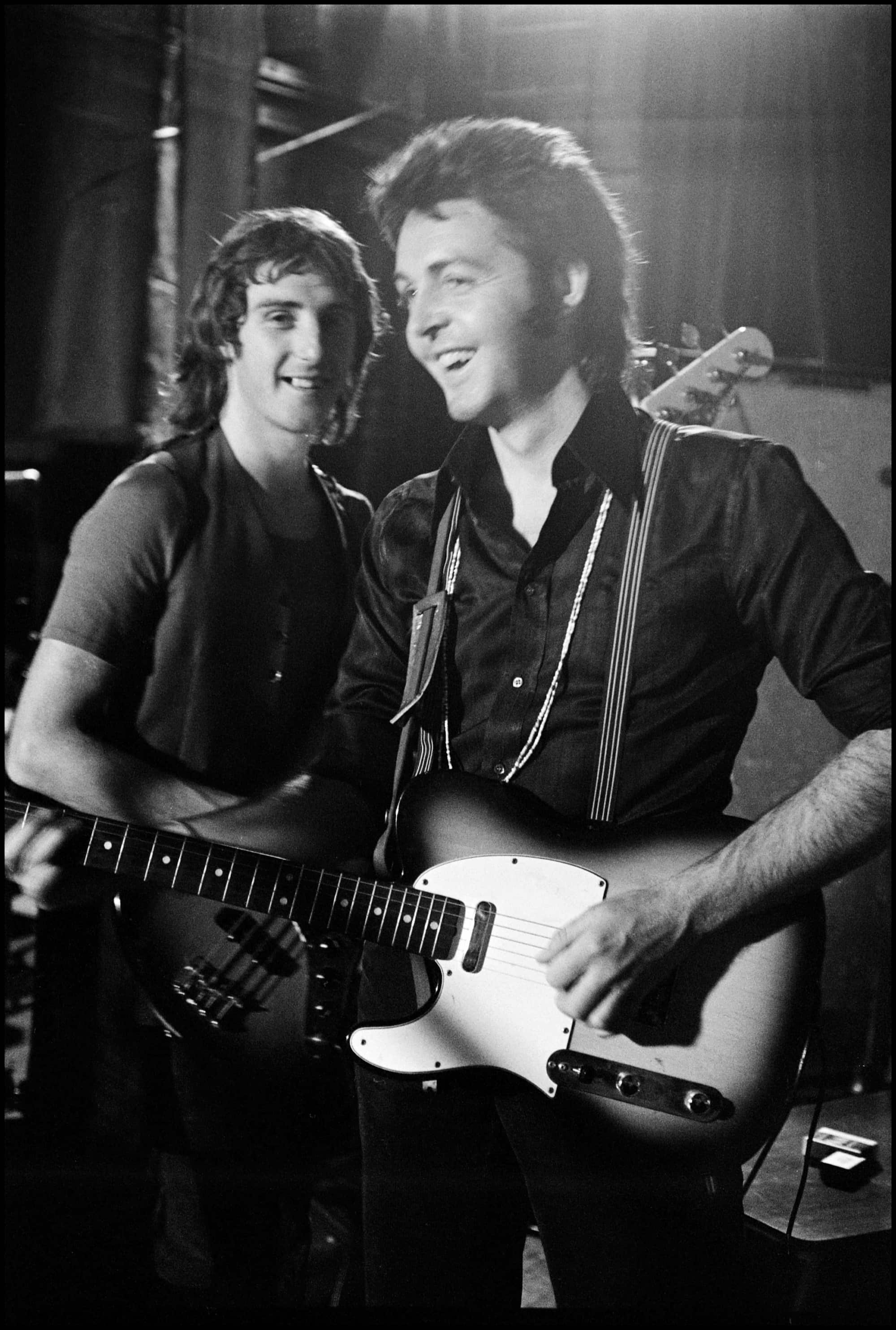Photo of Paul and Denny Laine taken by Linda McCartney