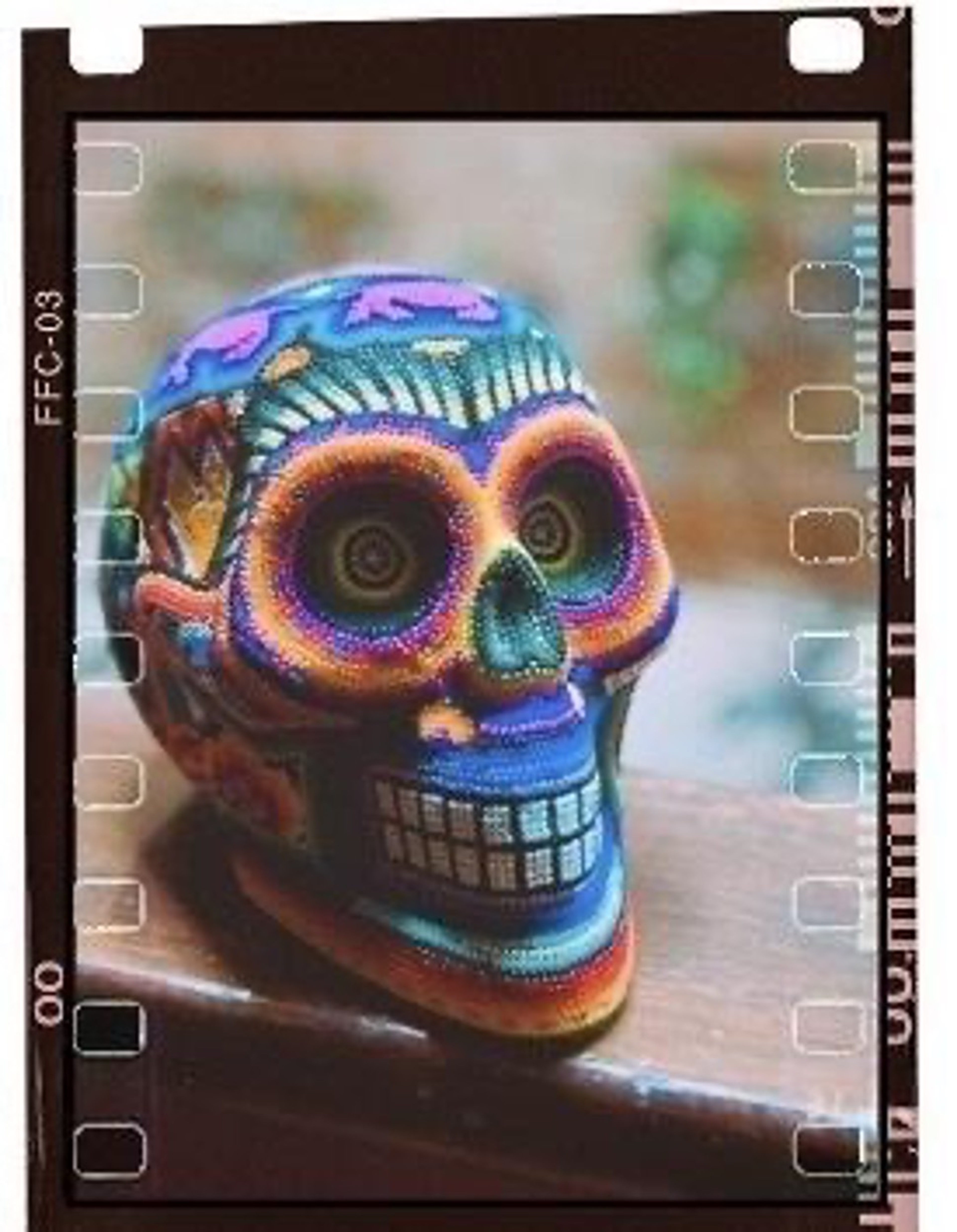 ⁠Handmade painted Mexican skull, photo taken by Stuart Bell