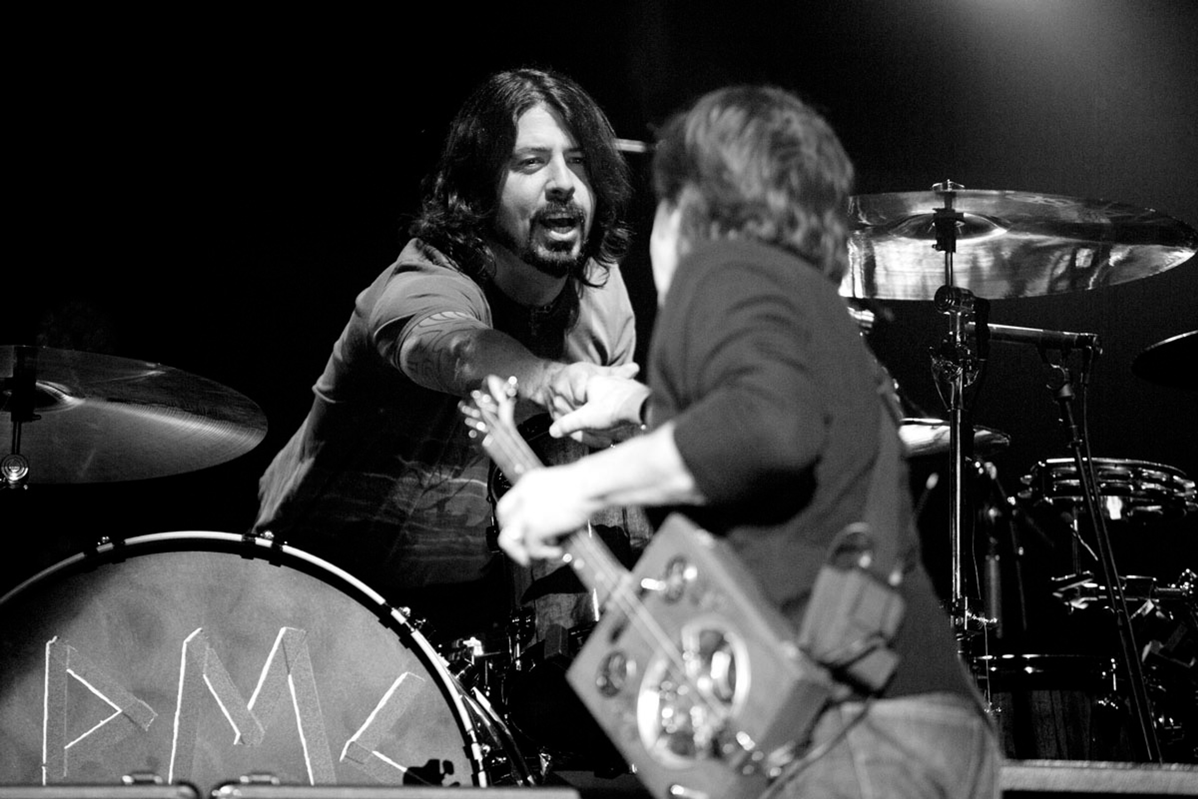 Dave Grohl and Paul at the 12-12-12 rehearsals, 12-12-12 Hurricane Sandy Benefit, Madison Square Garden, NYC, 11th December 2012