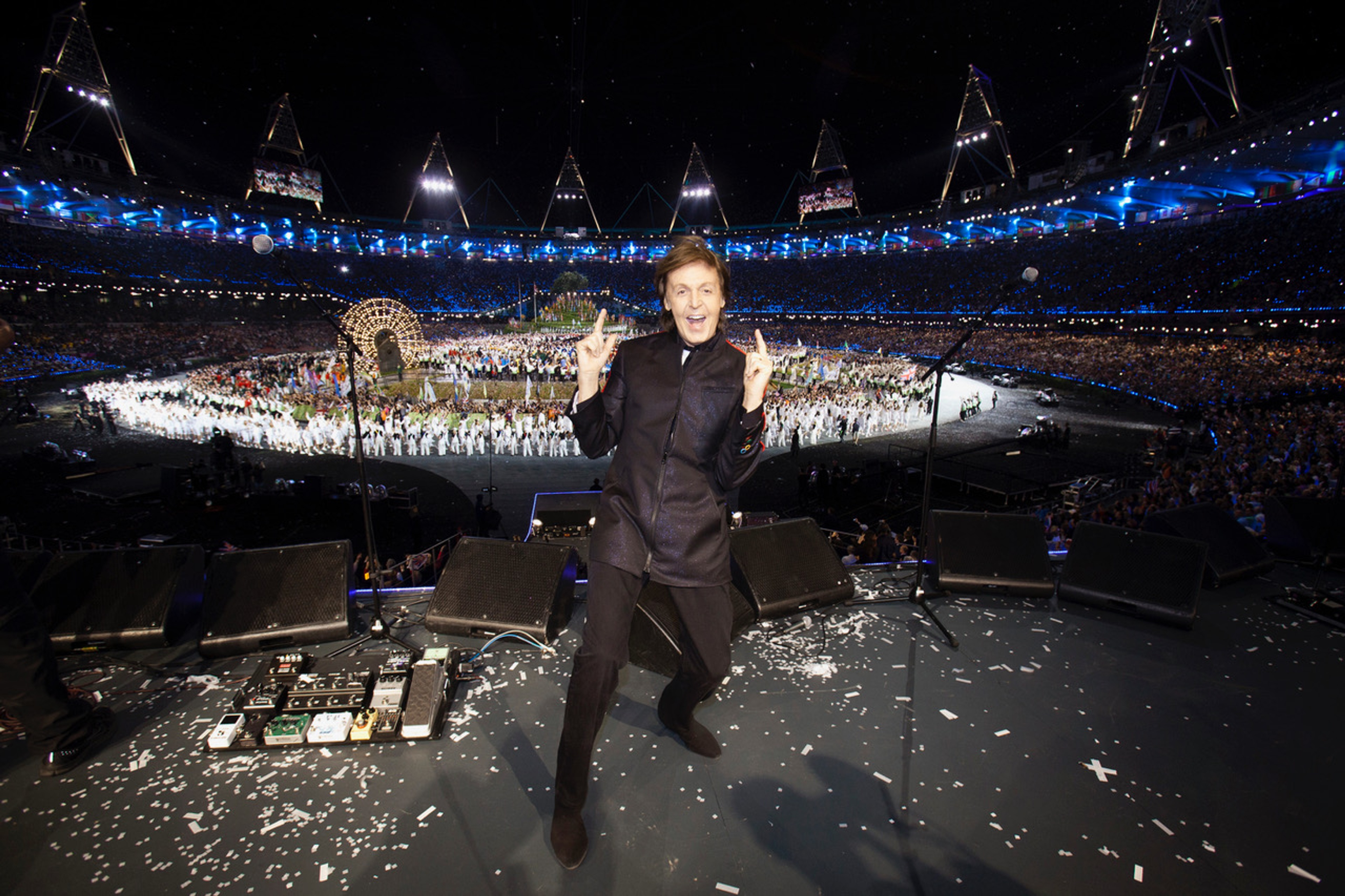 Paul on stage at the Olympic Opening Ceremony, London 2012